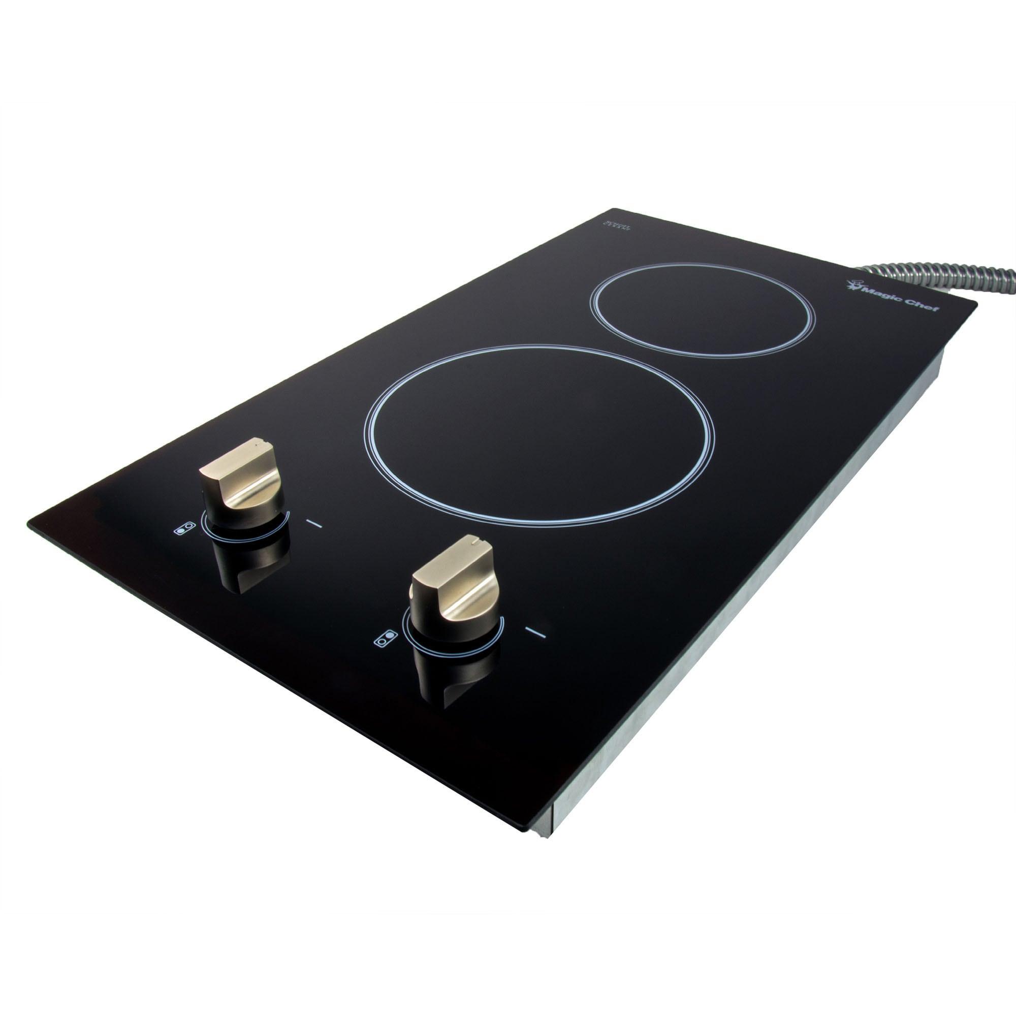 12 in. Radiant Electric Ceramic Glass Cooktop with 2 Elements, Black