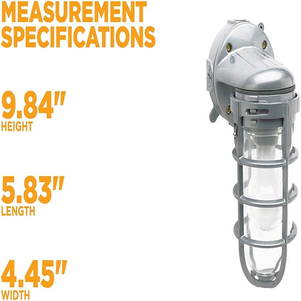 Woods L1707SV Traditional 150W Incandescent Weather Industrial Light, Wall Mount, Silver