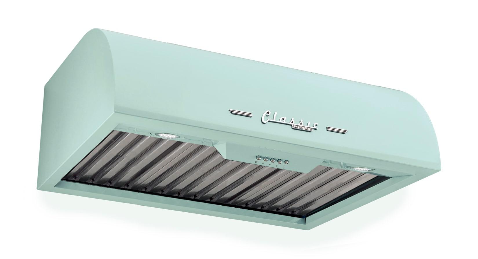Classic Retro 24" 500 CFM Ducted Under Cabinet Range Hood with Stainless Steel Baffles and Light