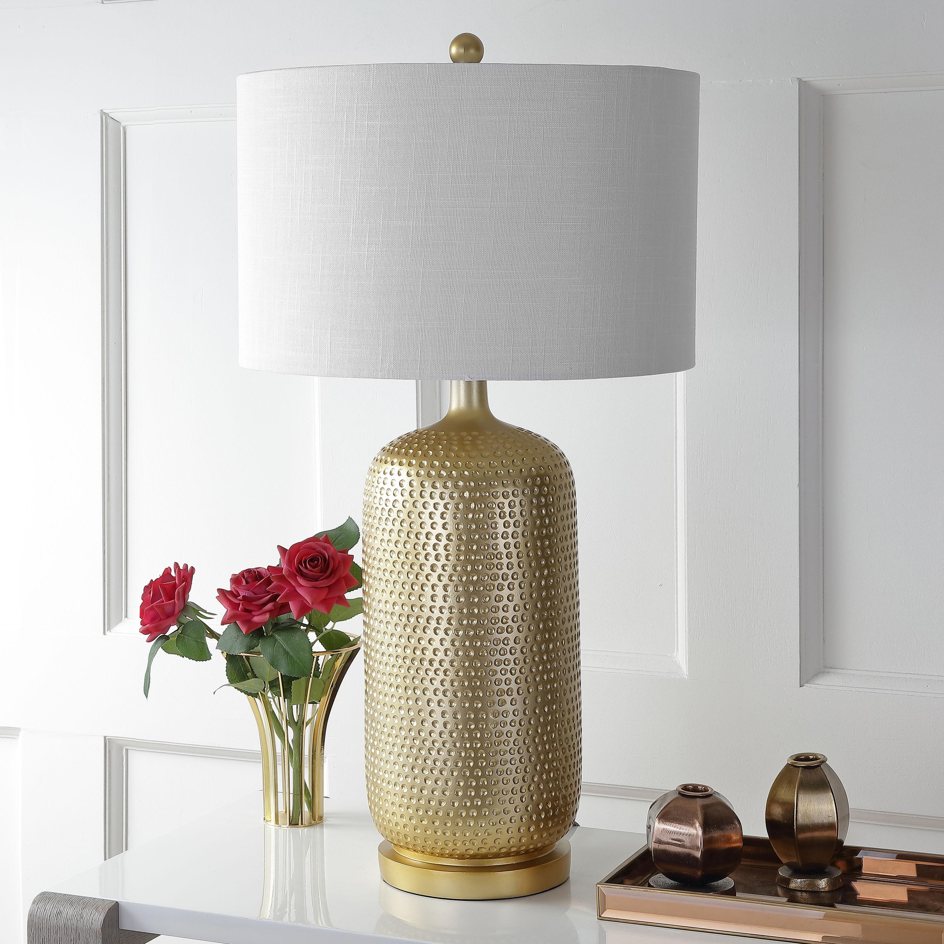 JONATHAN Y JYL1017A Sophia 30" Resin LED Table Lamp, Gold