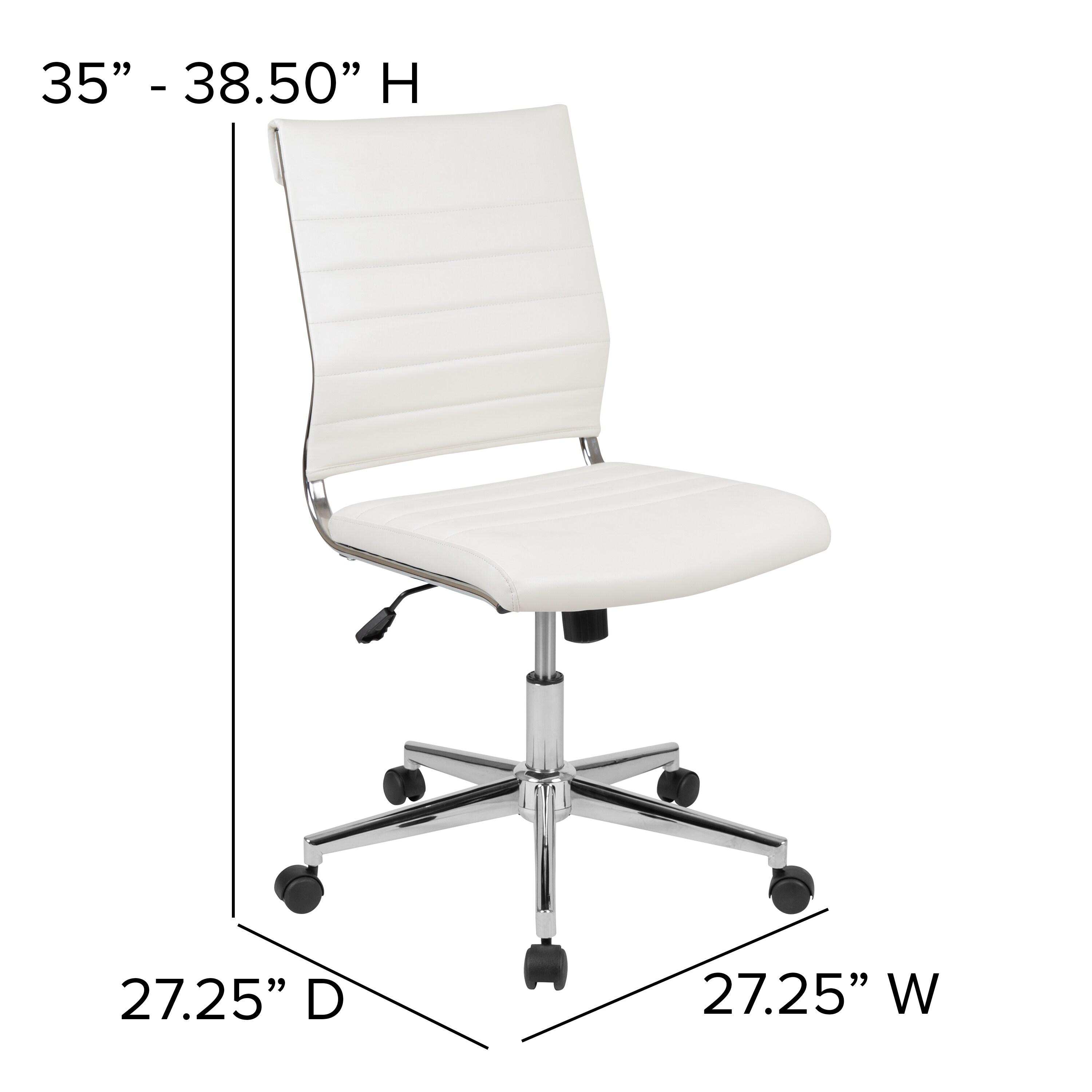 Flash Furniture Mid-Back Armless LeatherSoft Ribbed Executive Swivel Office Chair