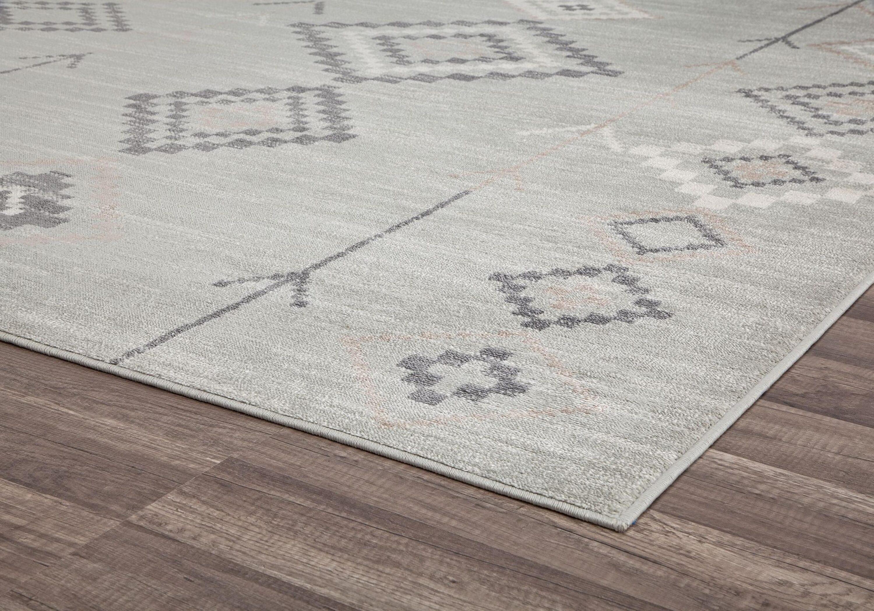 Bodrum Tribal Native Fog Area Rug