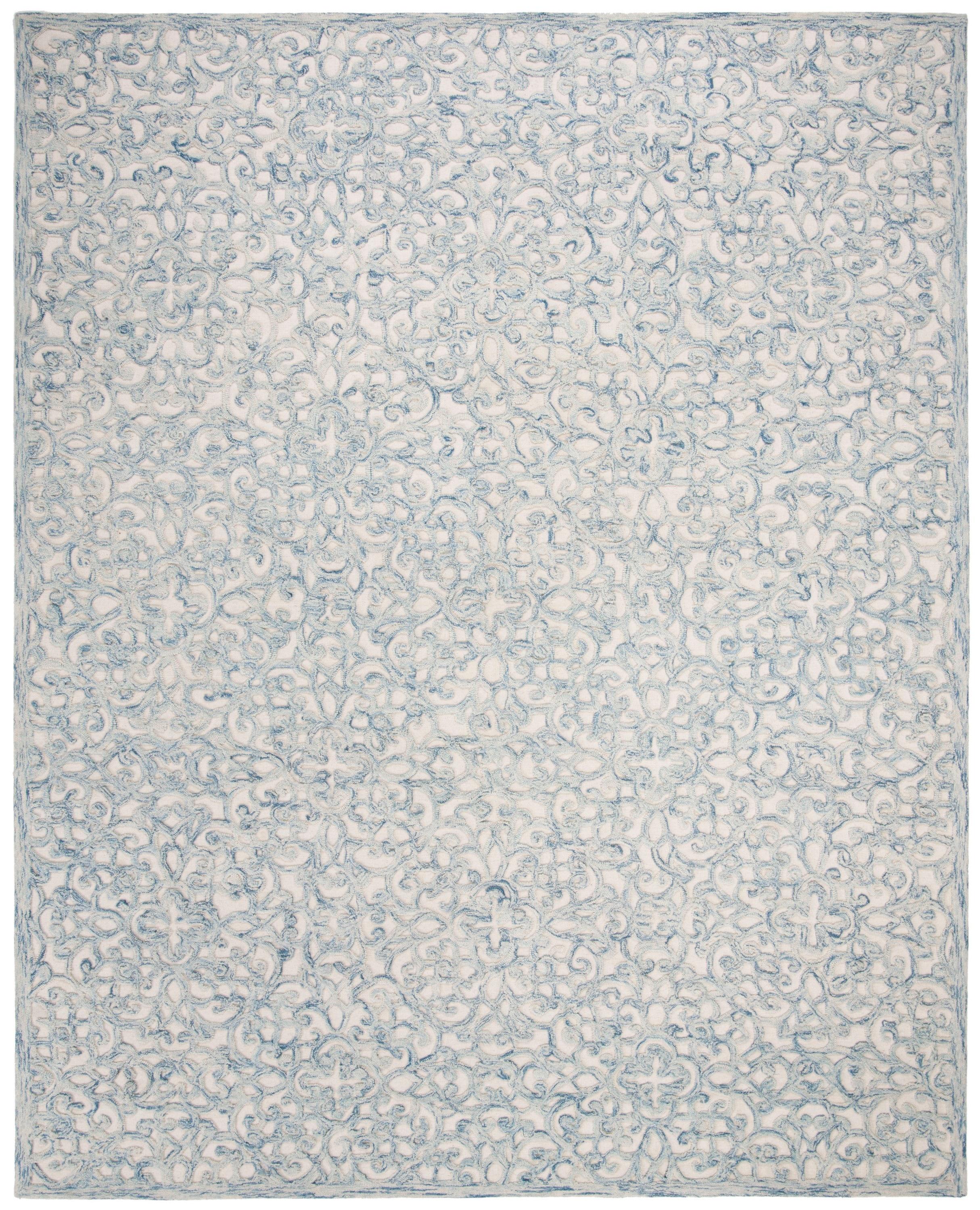 Trace TRC103 Hand Tufted Indoor Area Rug - Blue/Ivory - 8'x10' - Safavieh.