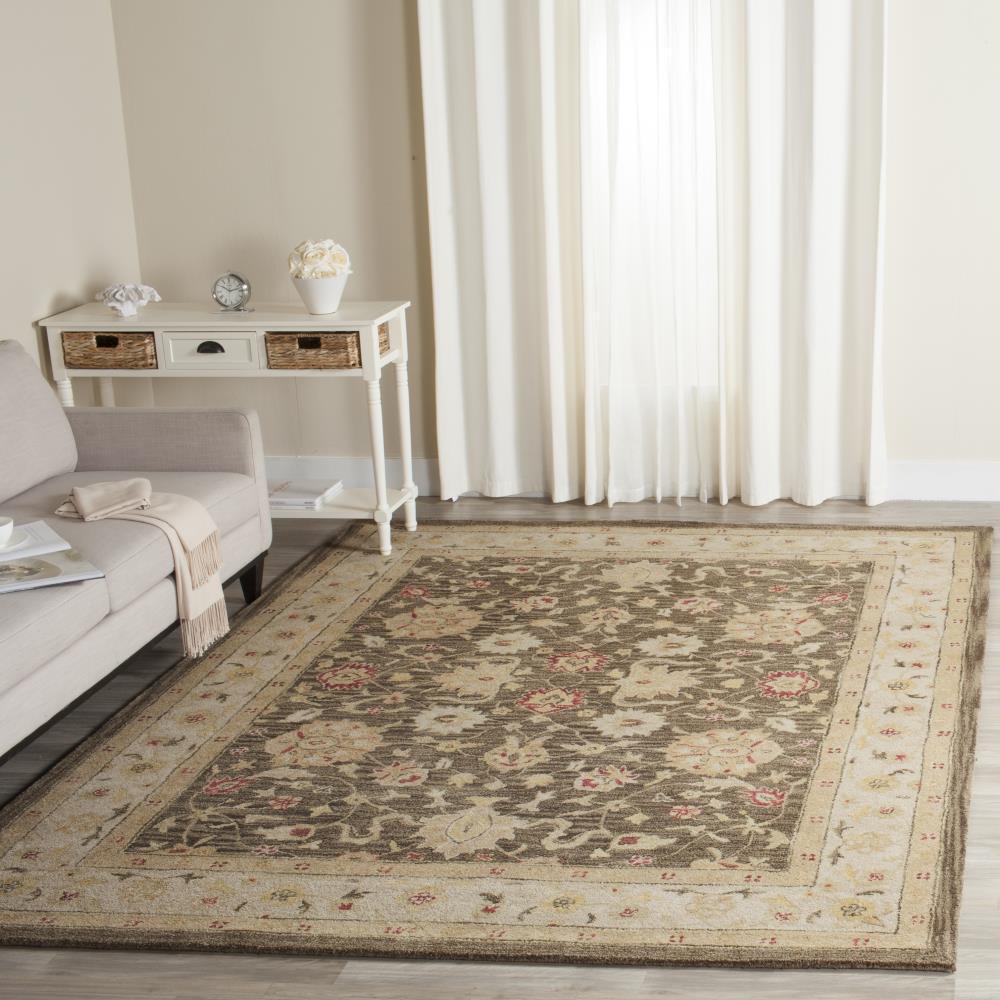 Antiquity AT853 Hand Tufted Area Rug - Olive Grey/Beige - 6'x9' - Safavieh.