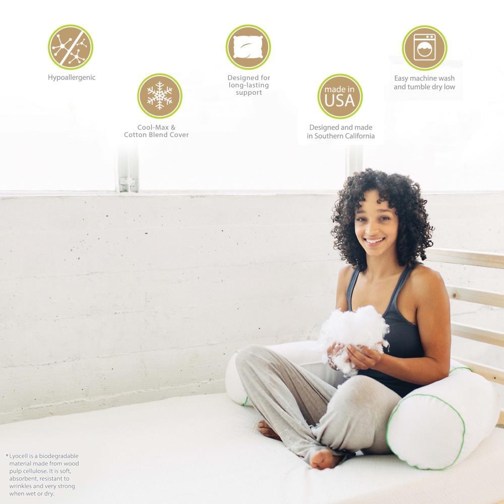 Medium Soft Dual Sleep Neck Pillow - Sleep Yoga: Cervical Support, Indoor U-Shape Travel Cushion, Woven Cotton & Polyester