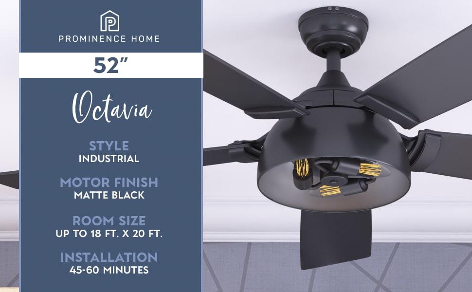 Octavia 52" Ceiling Fan with LED Light