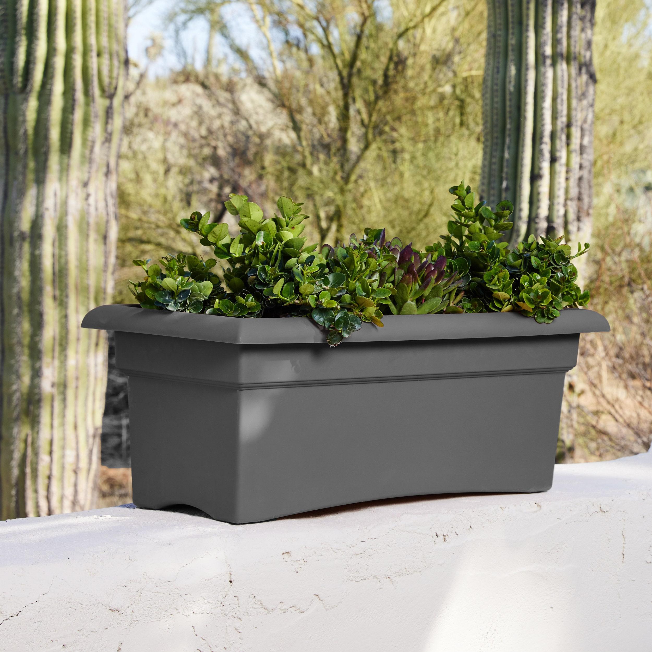Bloem 26"x11" Veranda Rectangular Window Deck Box Planter Charcoal
