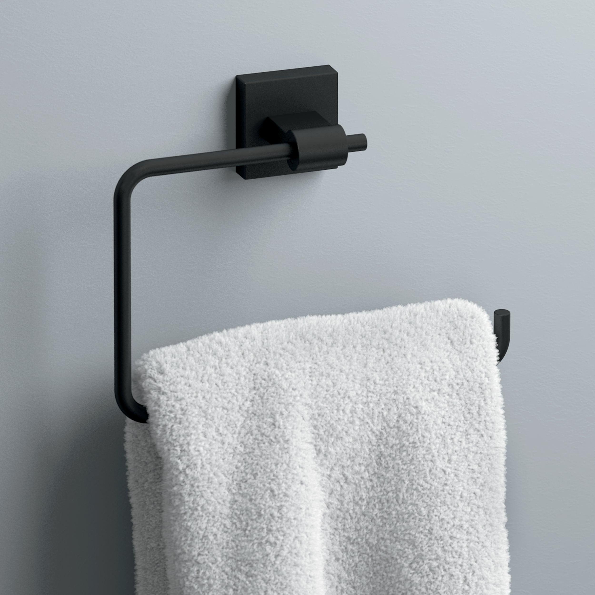 Matte Black Wall Mounted Metal Towel Ring