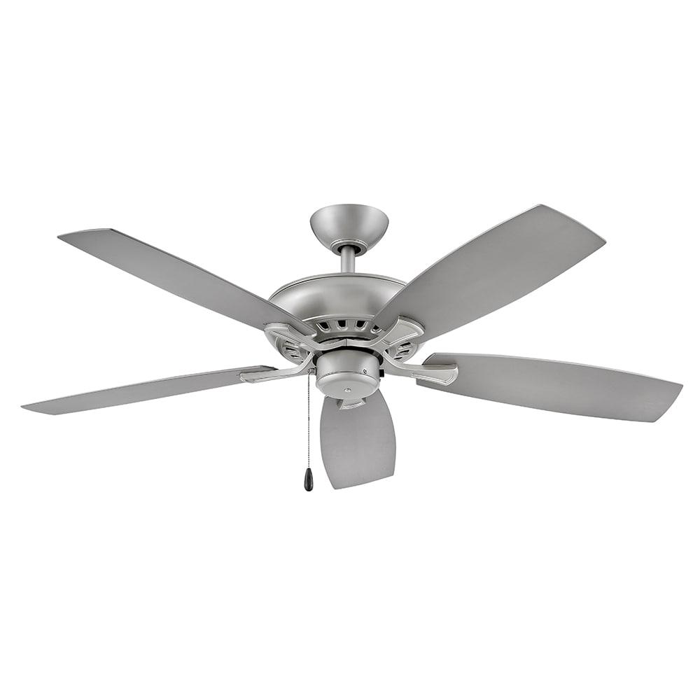 52" Brushed Nickel Ceiling Fan with Silver Composite Blades