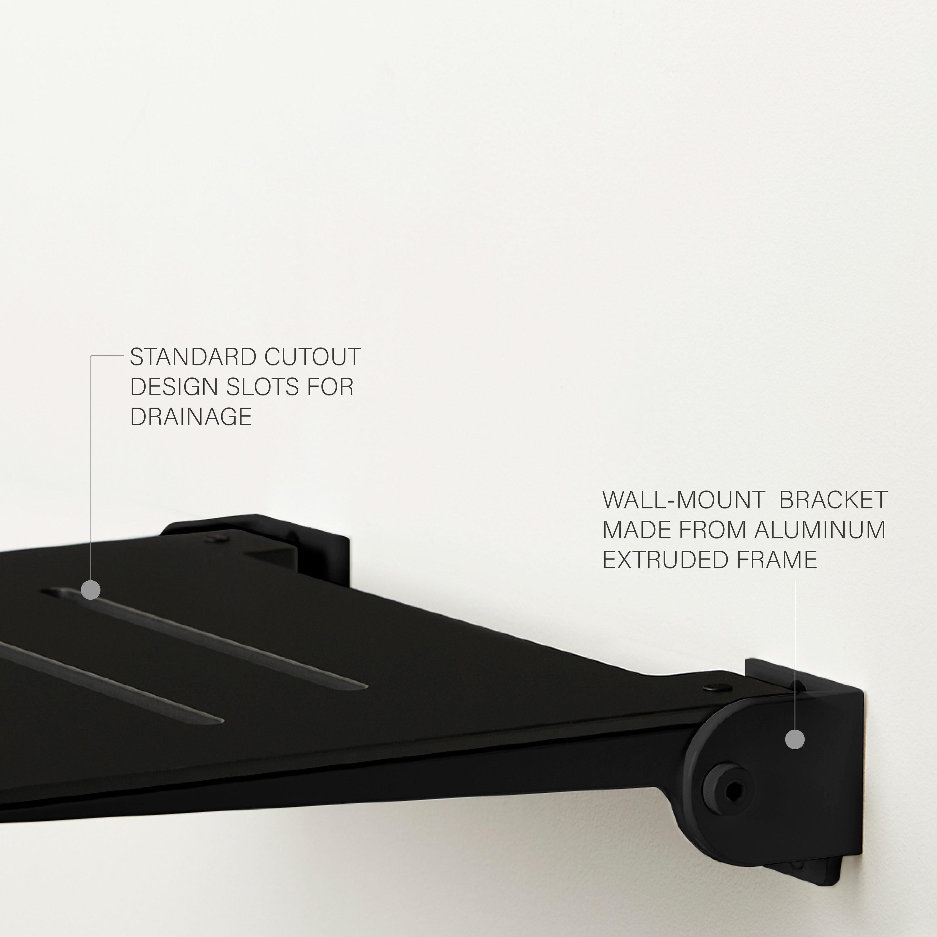 Seachrome SHAFSL-185155-PBS-S-MB SlimLine Folding Shower Bench Seat