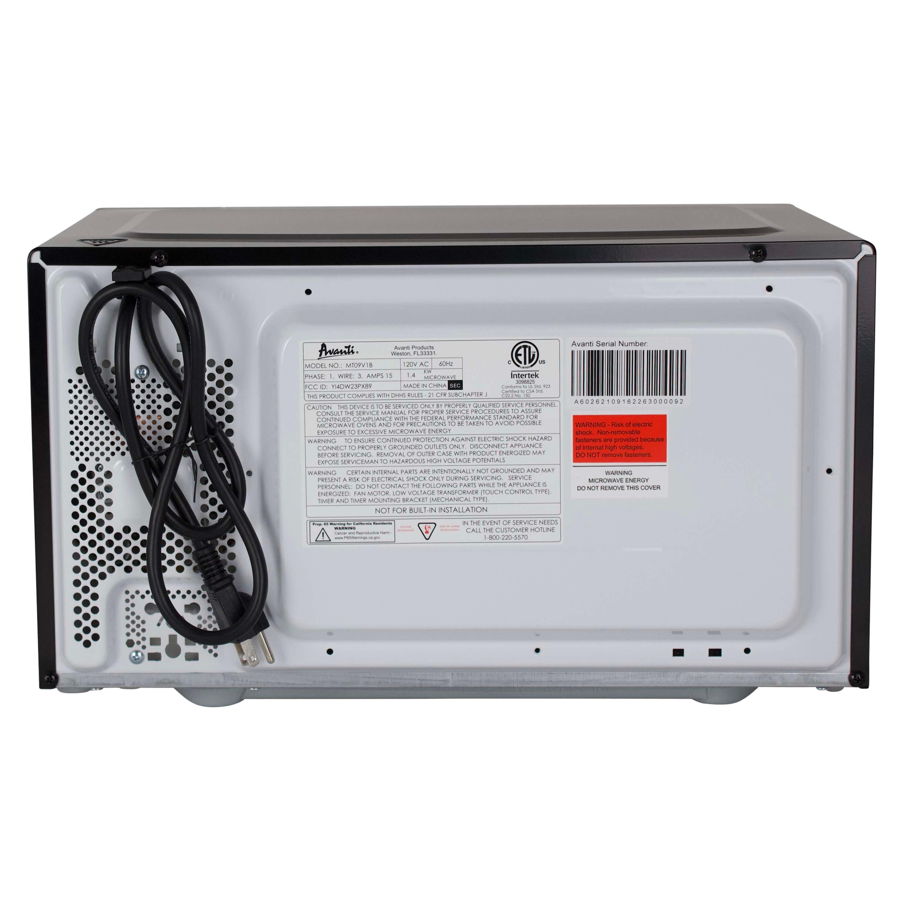 Avanti Products Avanti Countertop Microwave Oven, 0.9 cu. ft. MT09V1B