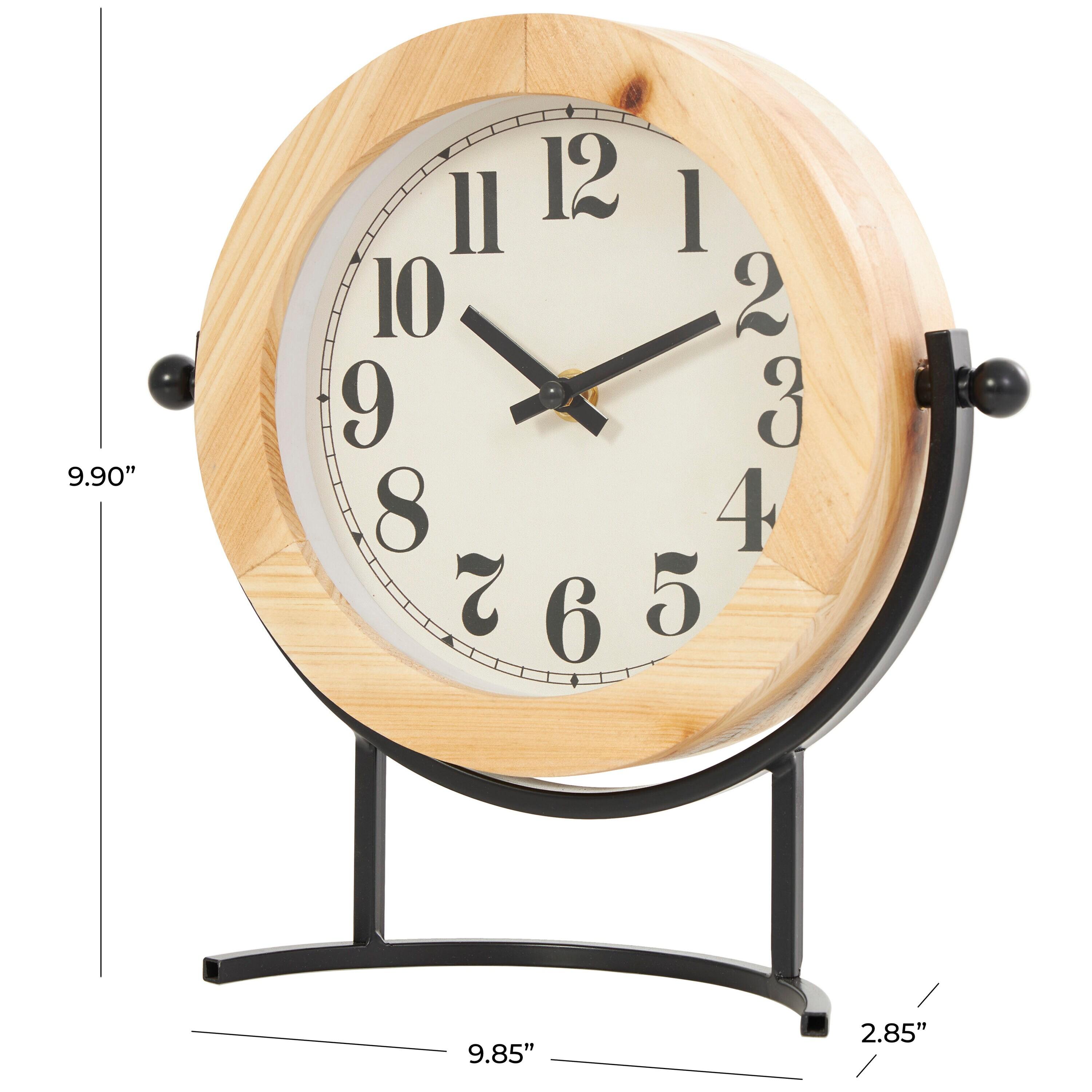 Cole And Grey Wood Round Abstract Clock