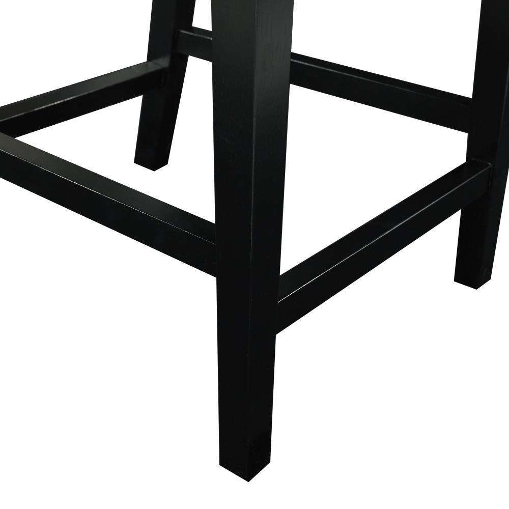 Linon Corey Black Cow Print Upholstery Counter Height Barstool Black/White: Farmhouse Style, Wood Frame, Footrest