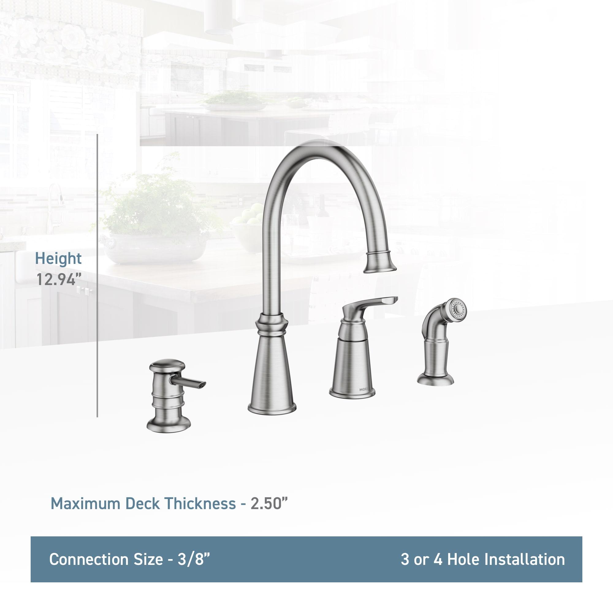 Moen 87044Srs Spot Resist Stainless One-Handle High Arc Kitchen Faucet