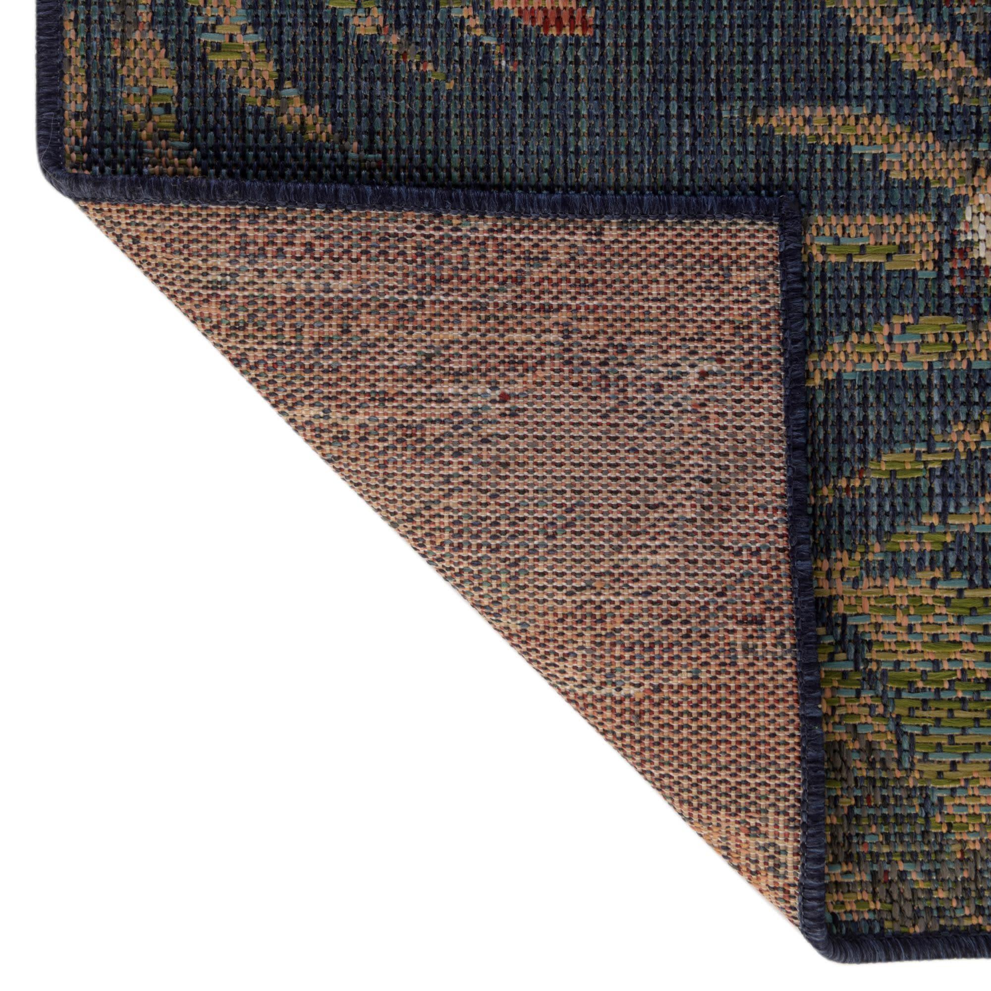 Unique Loom Baja Outdoor Collection Area Rug - Tijuana (6'  x 9' Rectangle Navy Blue/Gray)