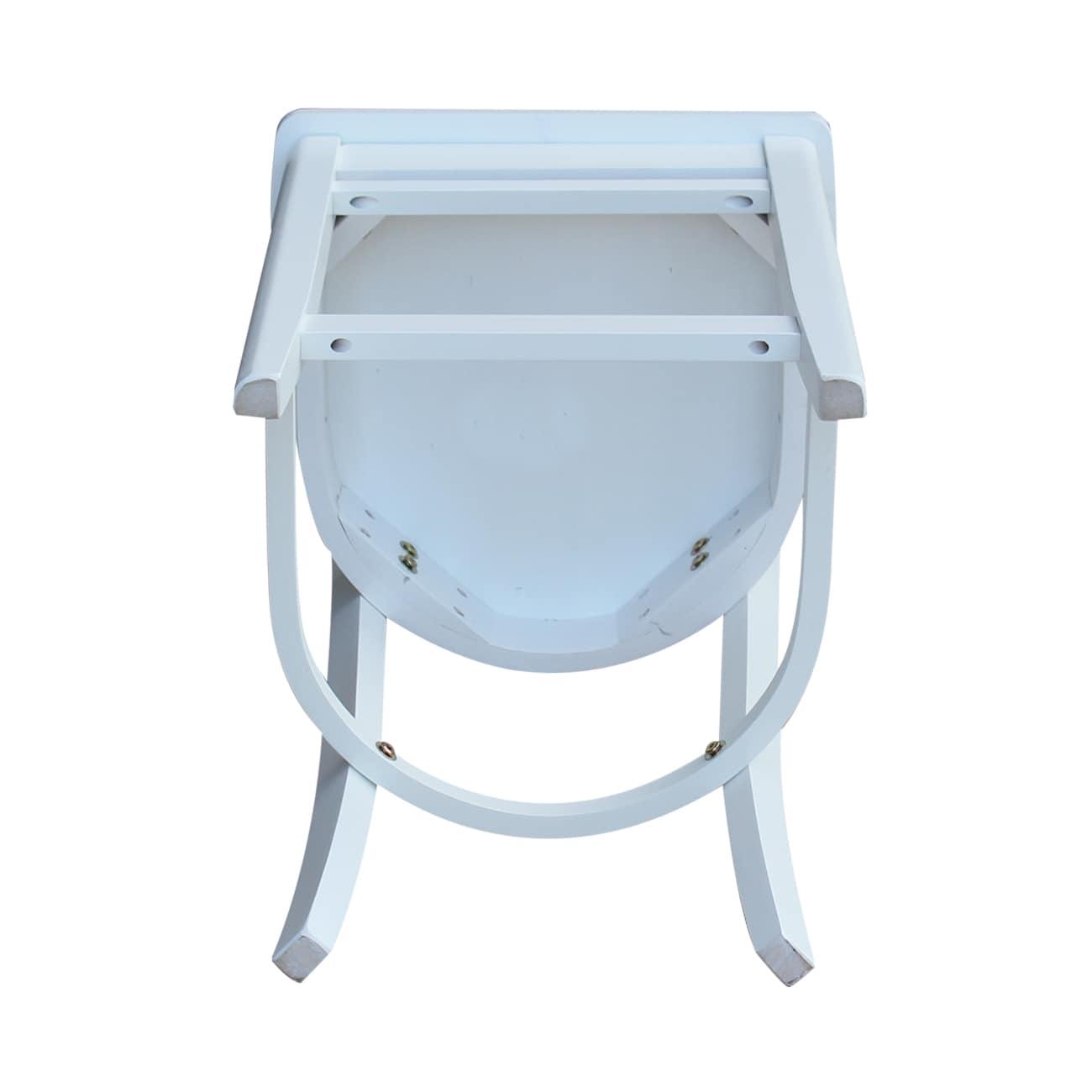 24" Emily Counter Height Barstool White - International Concepts: Hardwood Frame, Ladder-Back Design, Kitchen-Compatible