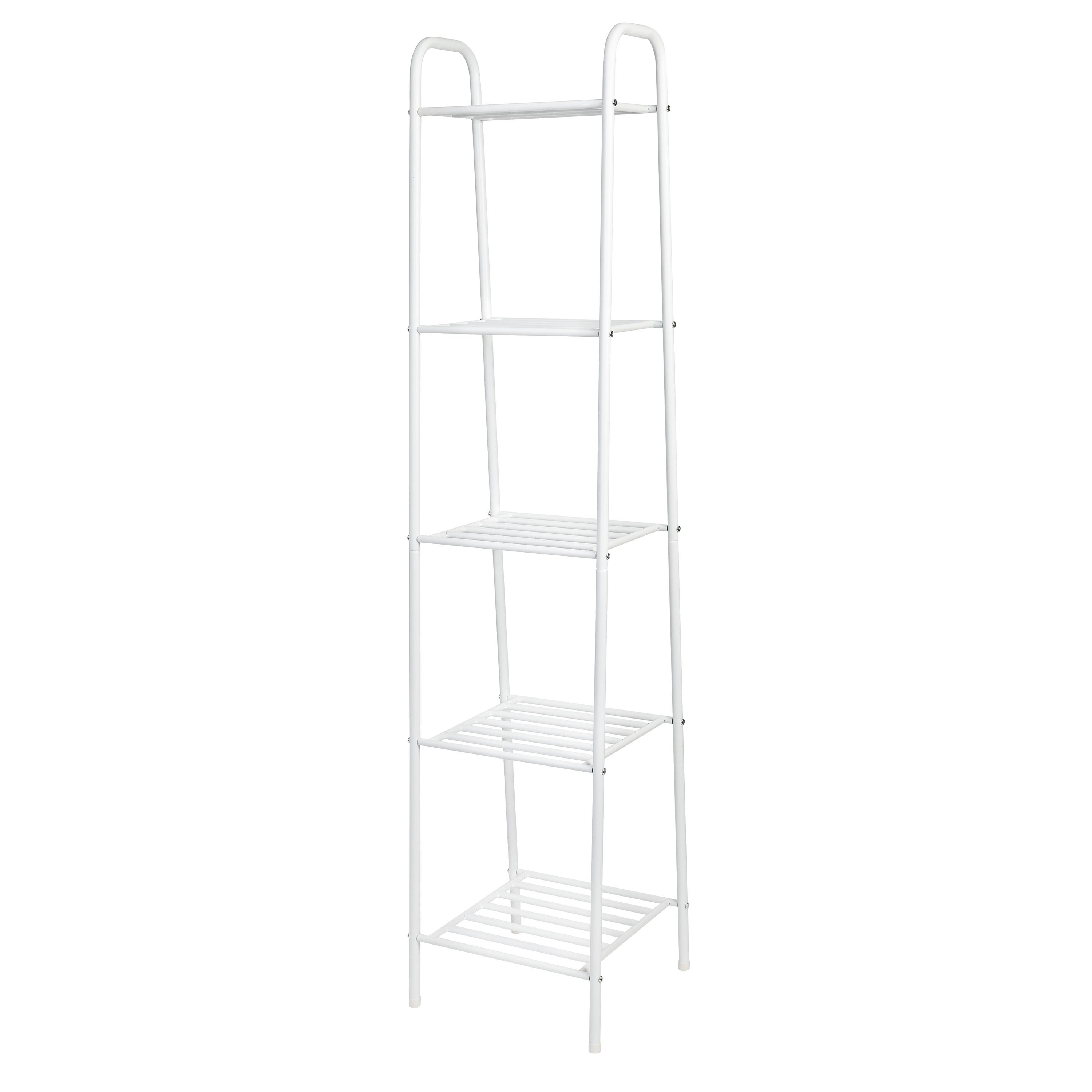 Honey Can Do 5-Tier Steel Shelf, White Matte