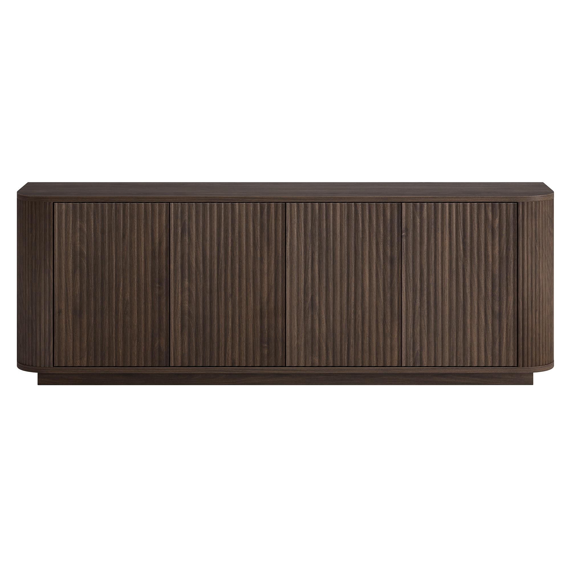 Evelyn&Zoe Canton Transitional TV Stand For TVs up to 75", Alder Brown