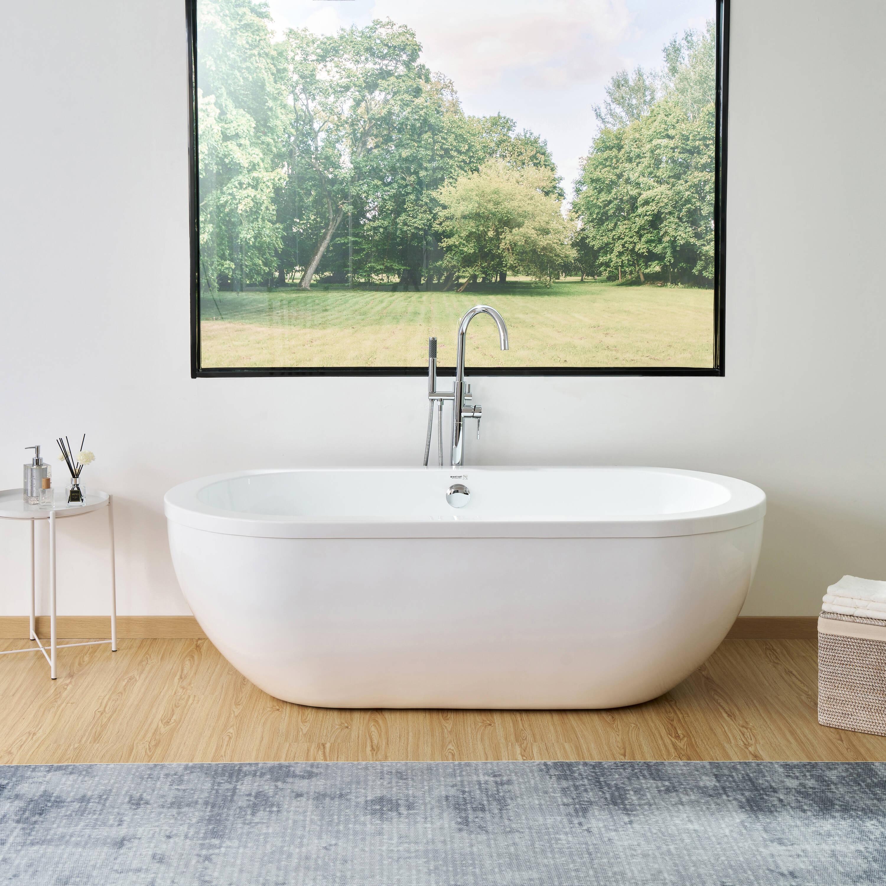 71" x 34" Freestanding Soaking Bathtub