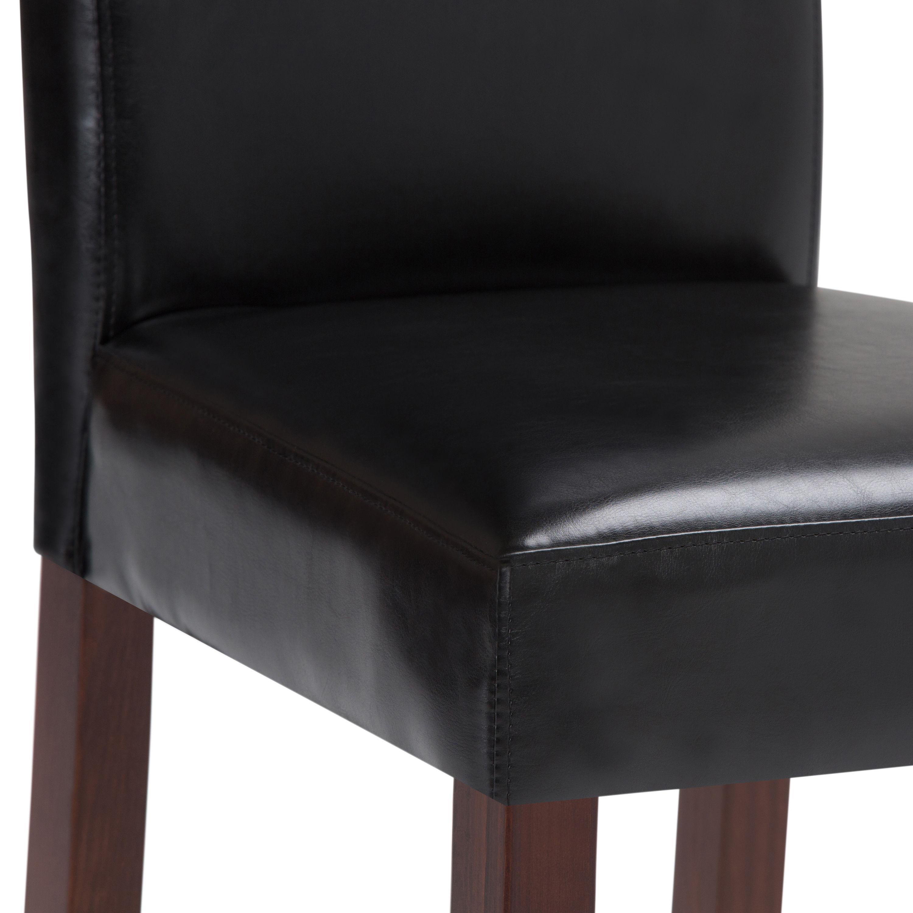 Simpli Home Acadian Parson Dining Chair (Set of 2) Midnight Black Faux Leather