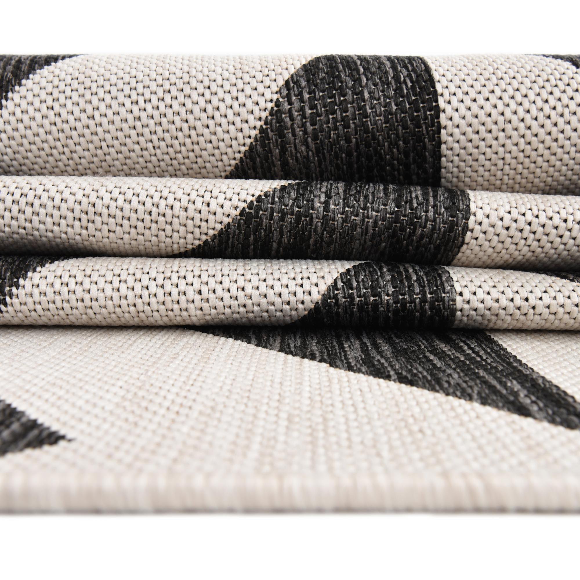 Jill Zarin 4' 0 x 4' 0 Round Indoor/Outdoor Charcoal Gray Area Rug