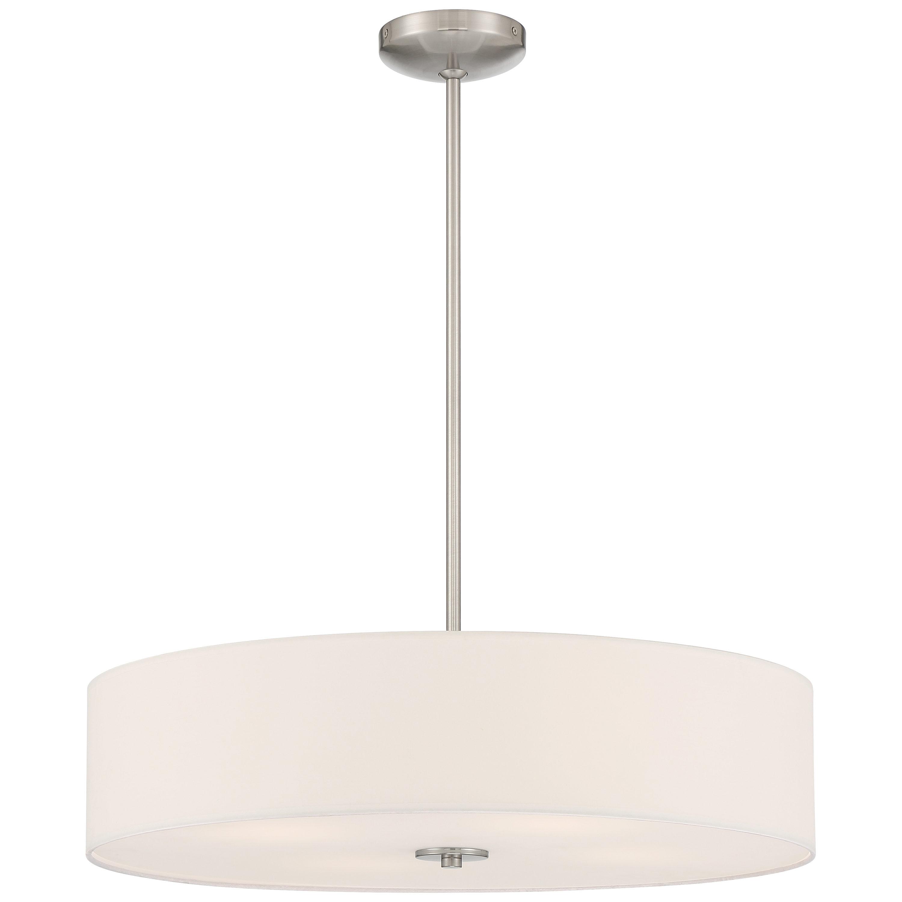 Brushed Steel Transitional LED Drum Ceiling Light