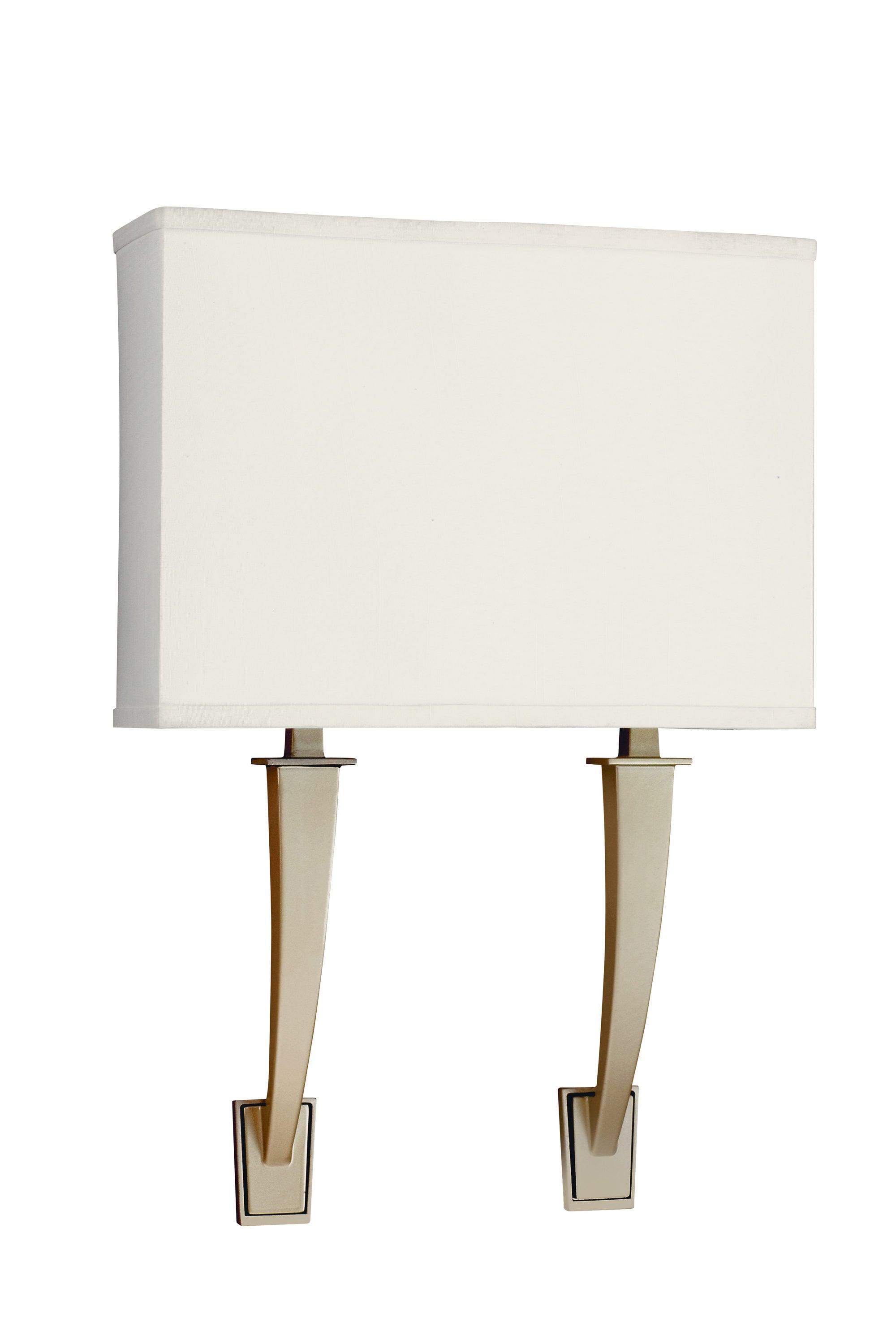 Sheridan Anodized Champagne Cream Linen Dimmable LED Wall Sconce