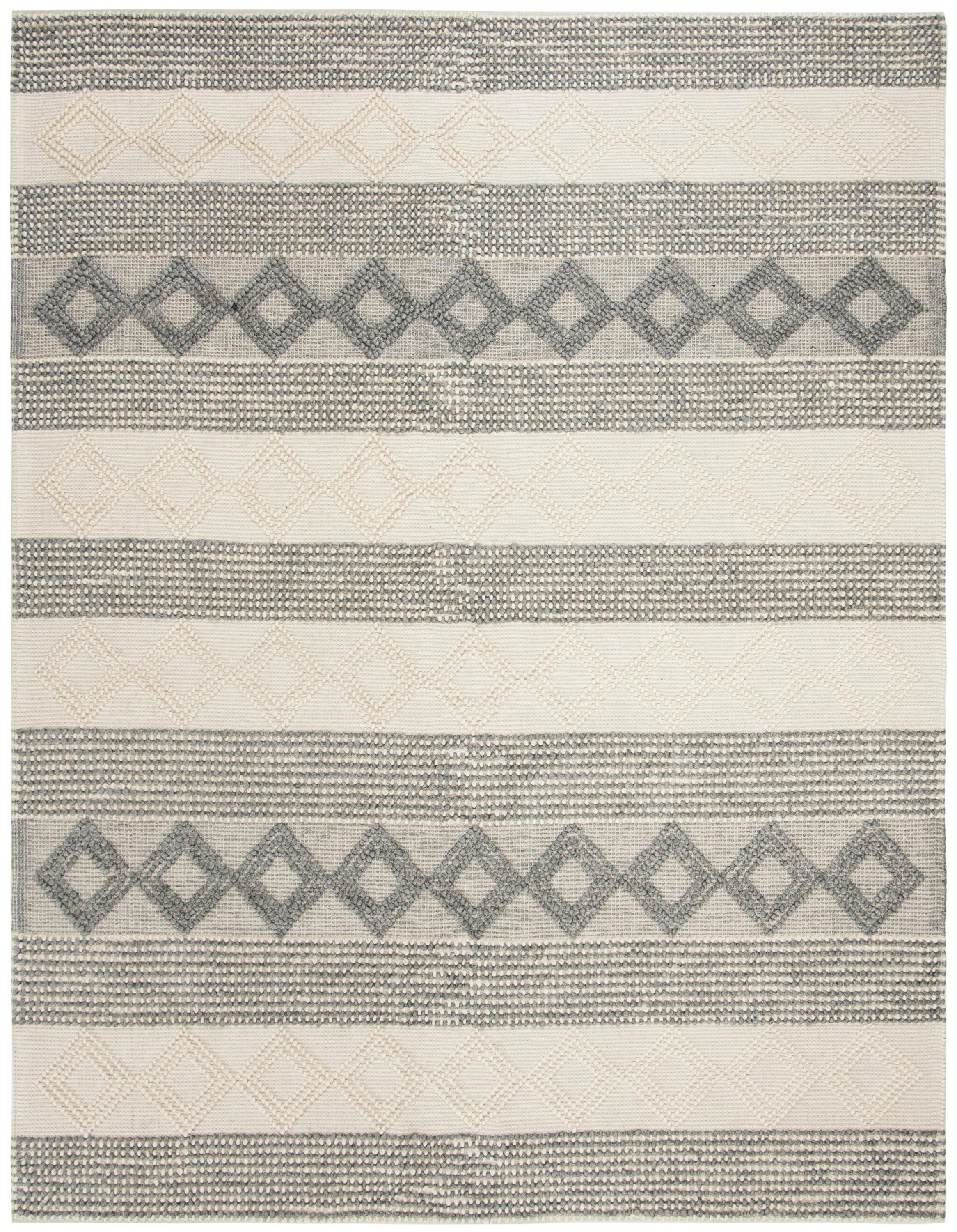 SAFAVIEH Natura Tamsen Geometric Striped Area Rug, Grey/Ivory, 10' x 14'