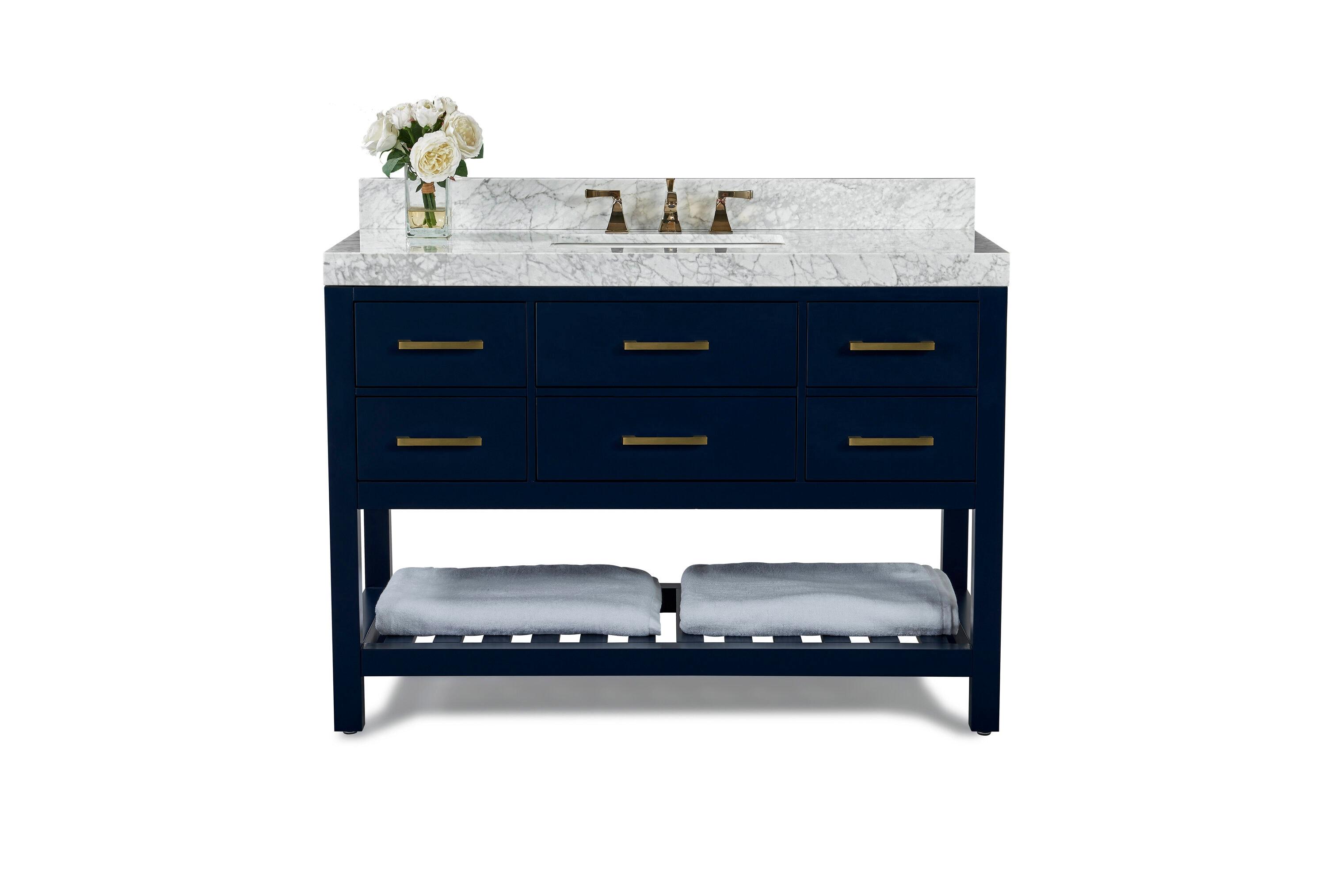 Ancerre Designs Elizabeth 48" Wood Bathroom Vanity Set in Heritage Blue