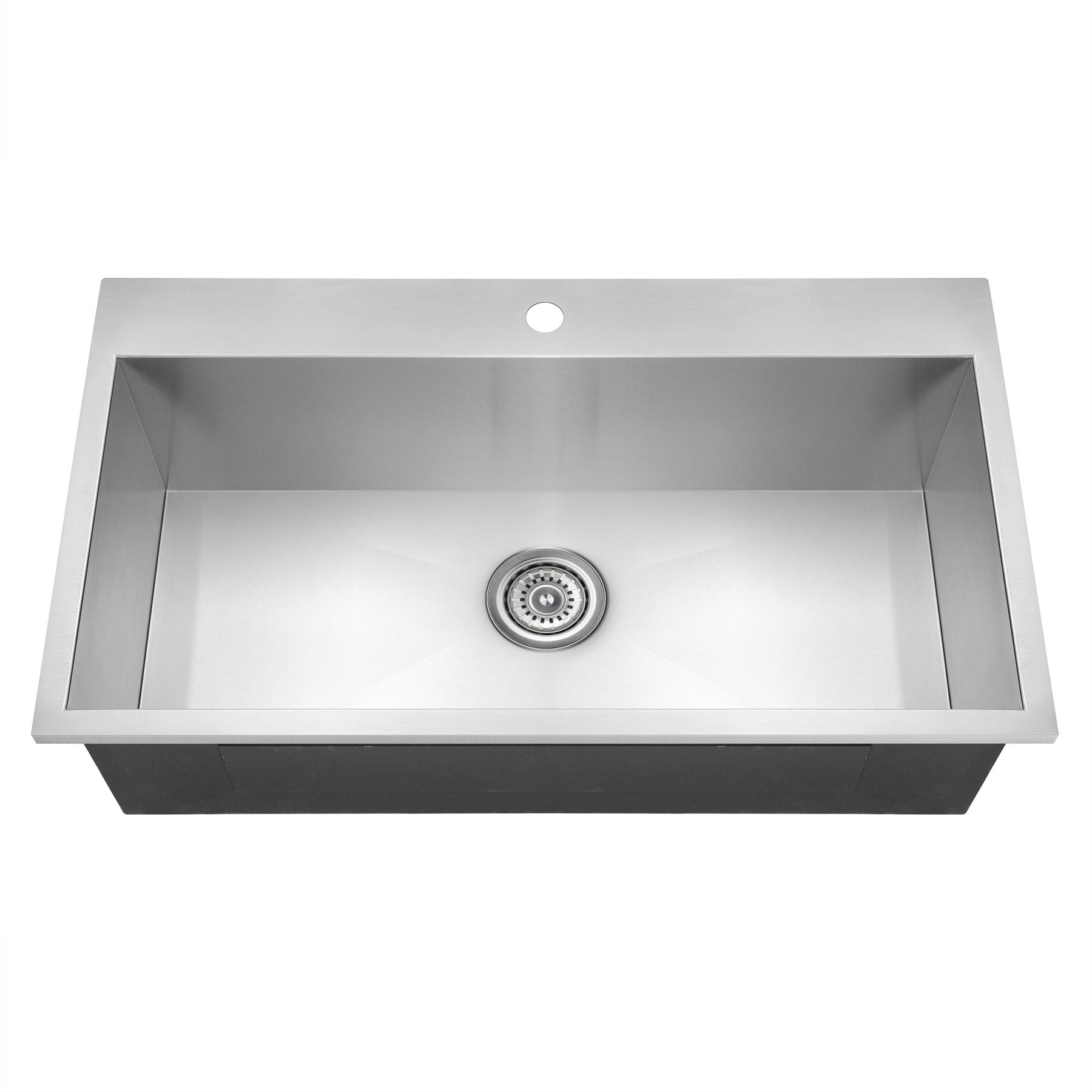 33" x 22" Drop-In Kitchen Sink with Faucet