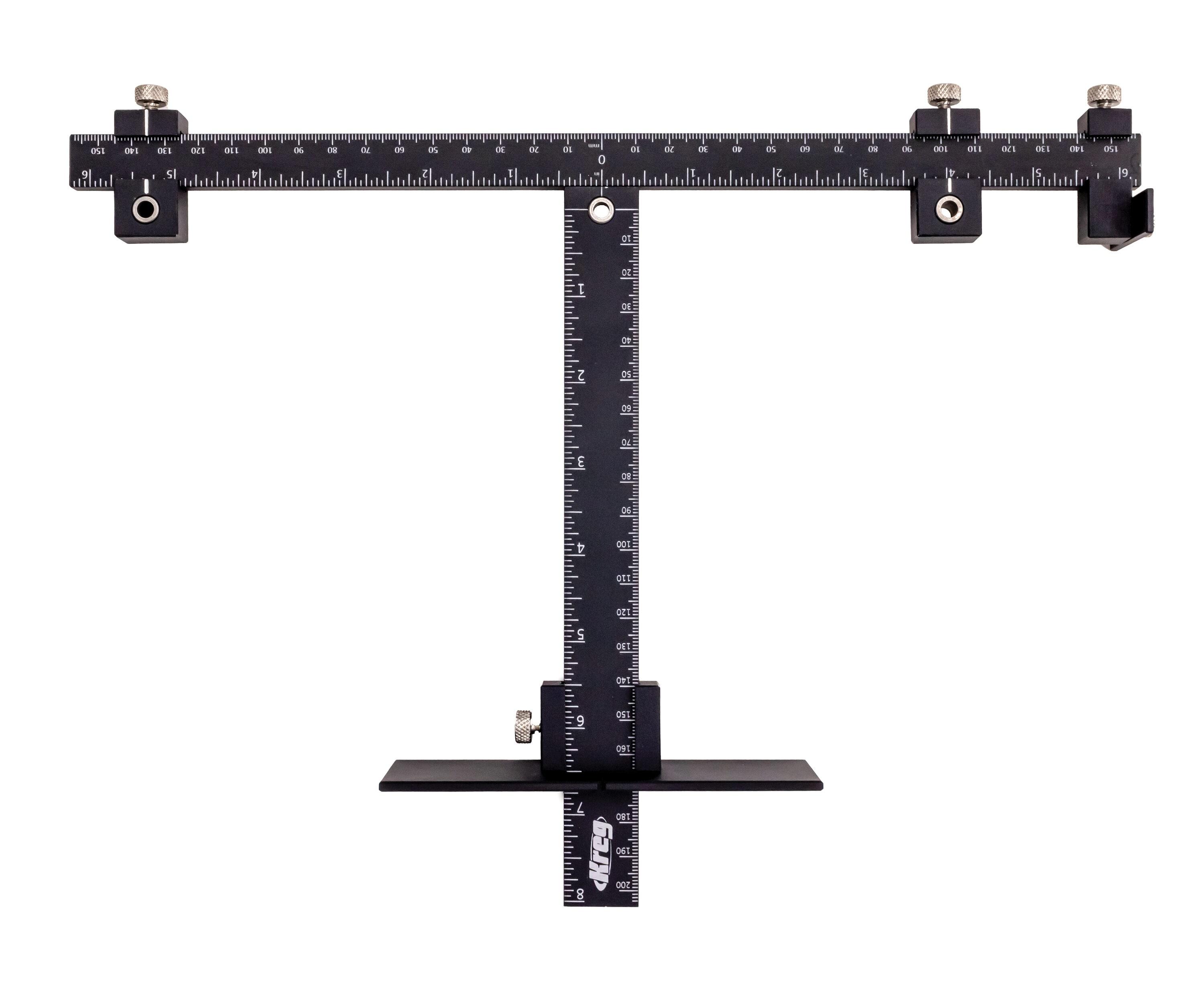 Black Aluminum Cabinet Hardware Jig Pro with Measuring Scales