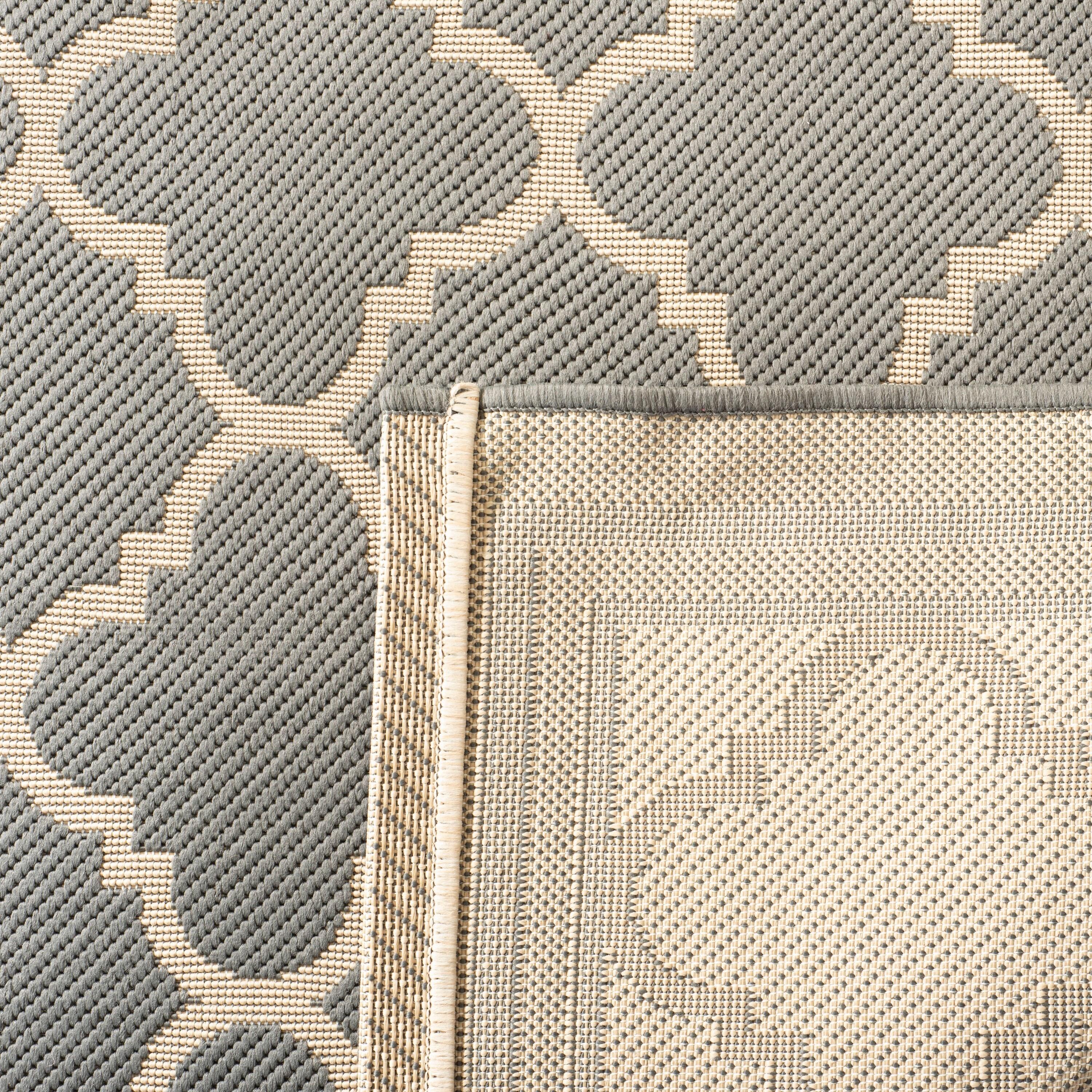 Courtyard CY6918 Power Loomed Indoor/Outdoor Area Rug - Anthracite/Beige - 4'x4' - Safavieh.