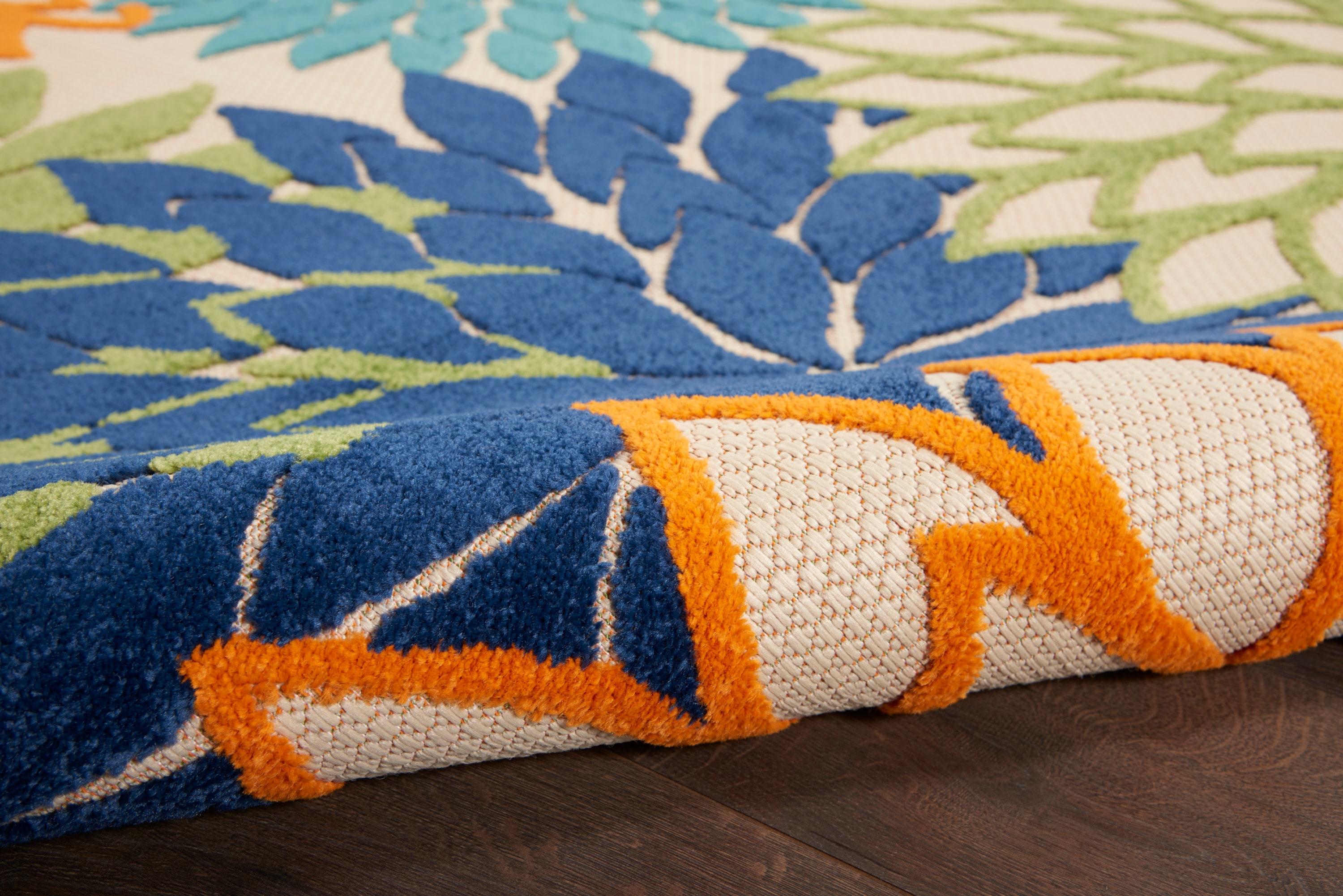 Nourison Aloha Floral Bloom Flatweave High-Low Indoor Outdoor Area Rug Multicolor 3'6" x 5'6"