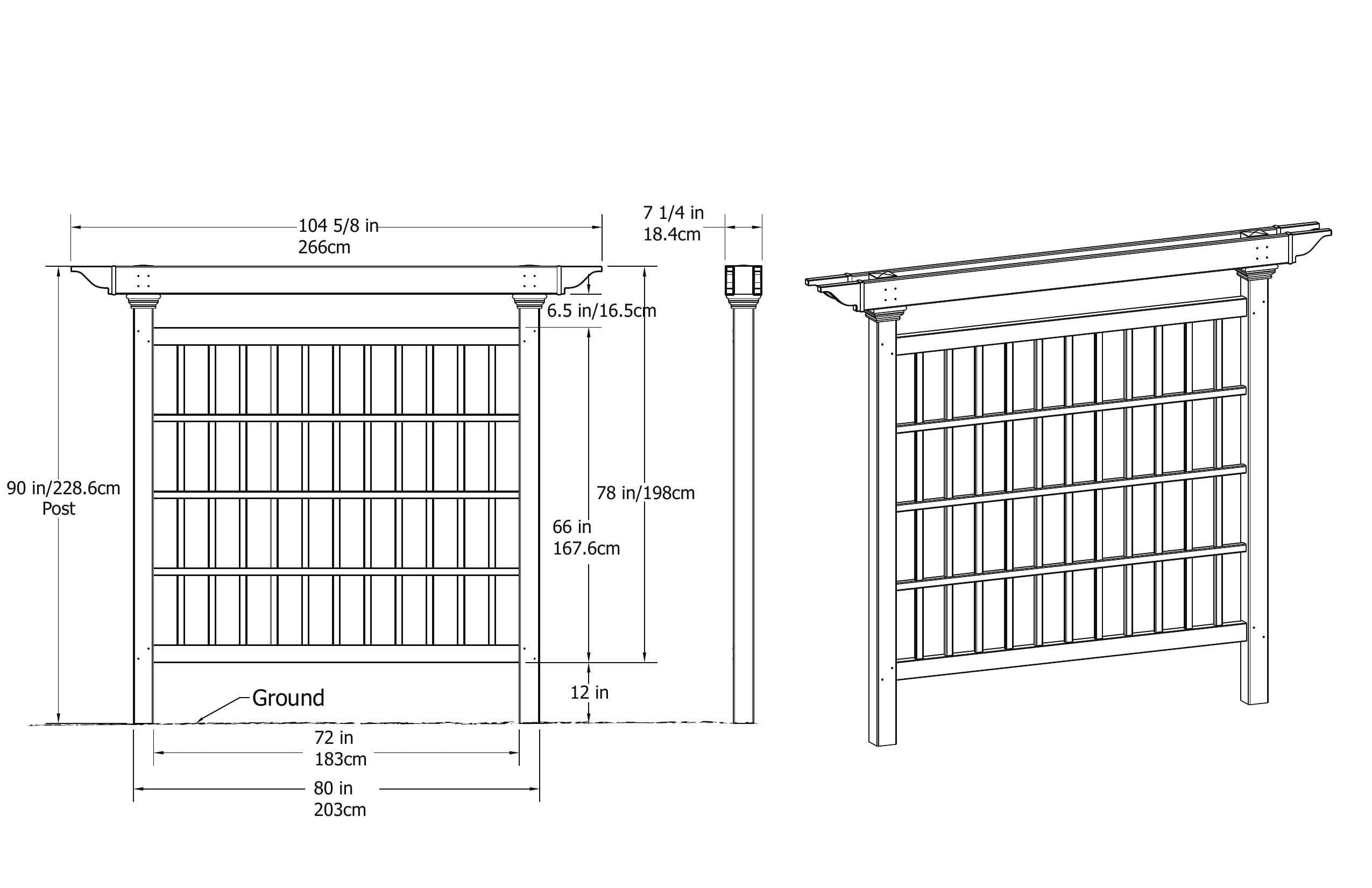 Vita Camden 90'' H x 4'' W Vinyl Lattice Panel Trellis