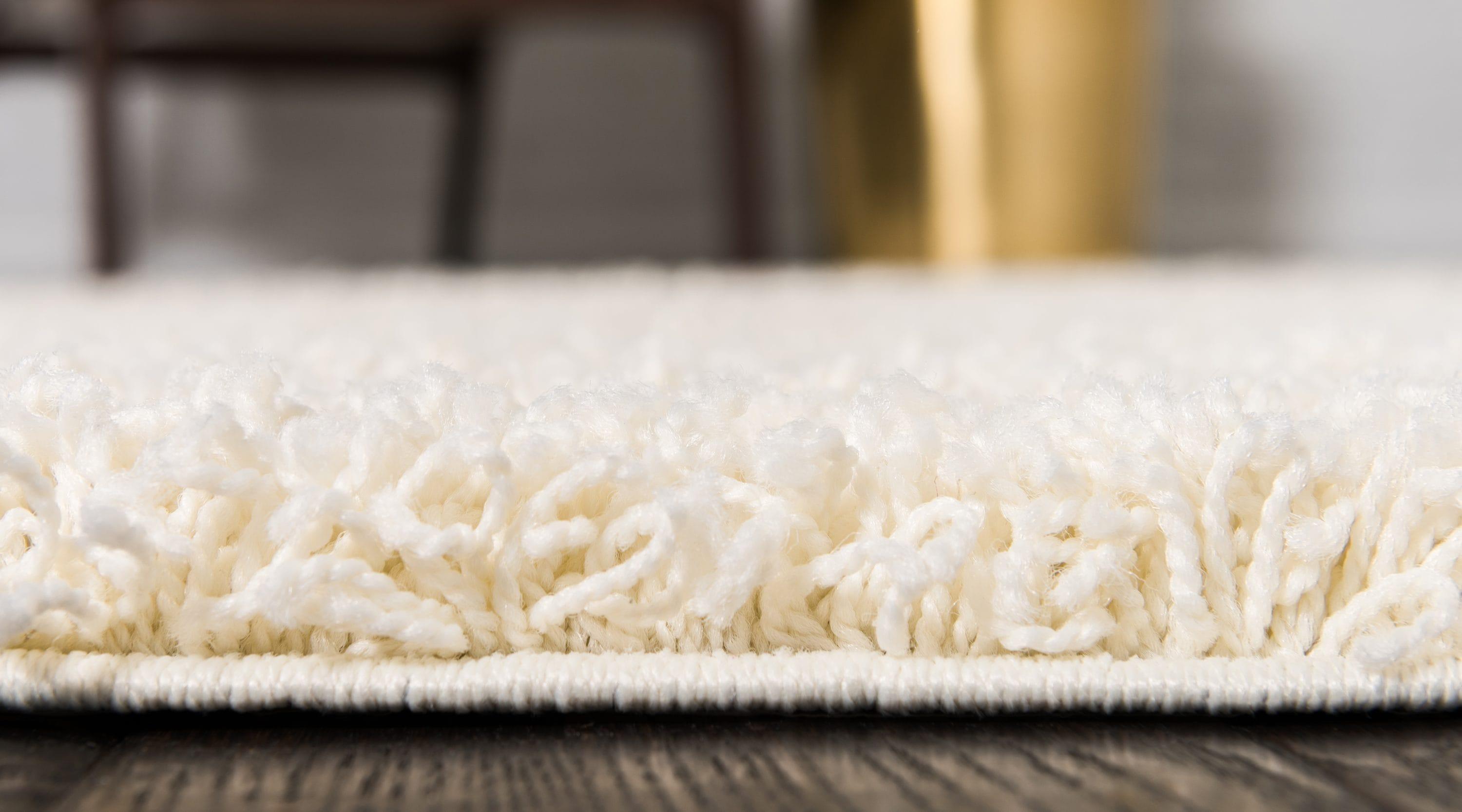 Unique Loom 3' 3 x 5' 3 Solid Shag Pure Ivory Area Rug