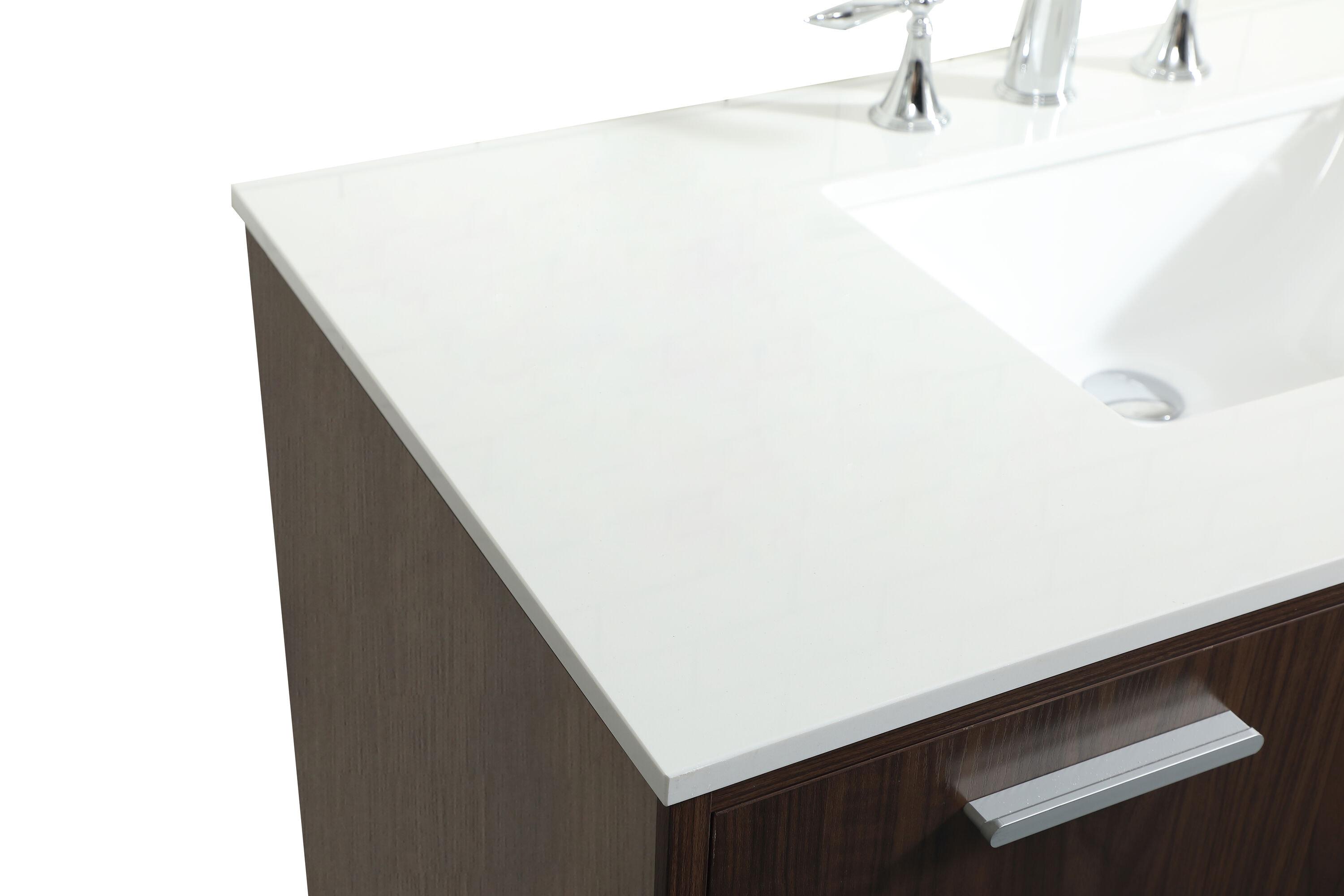 Burroughs 42'' Single Bathroom Vanity with Engineered Marble Top