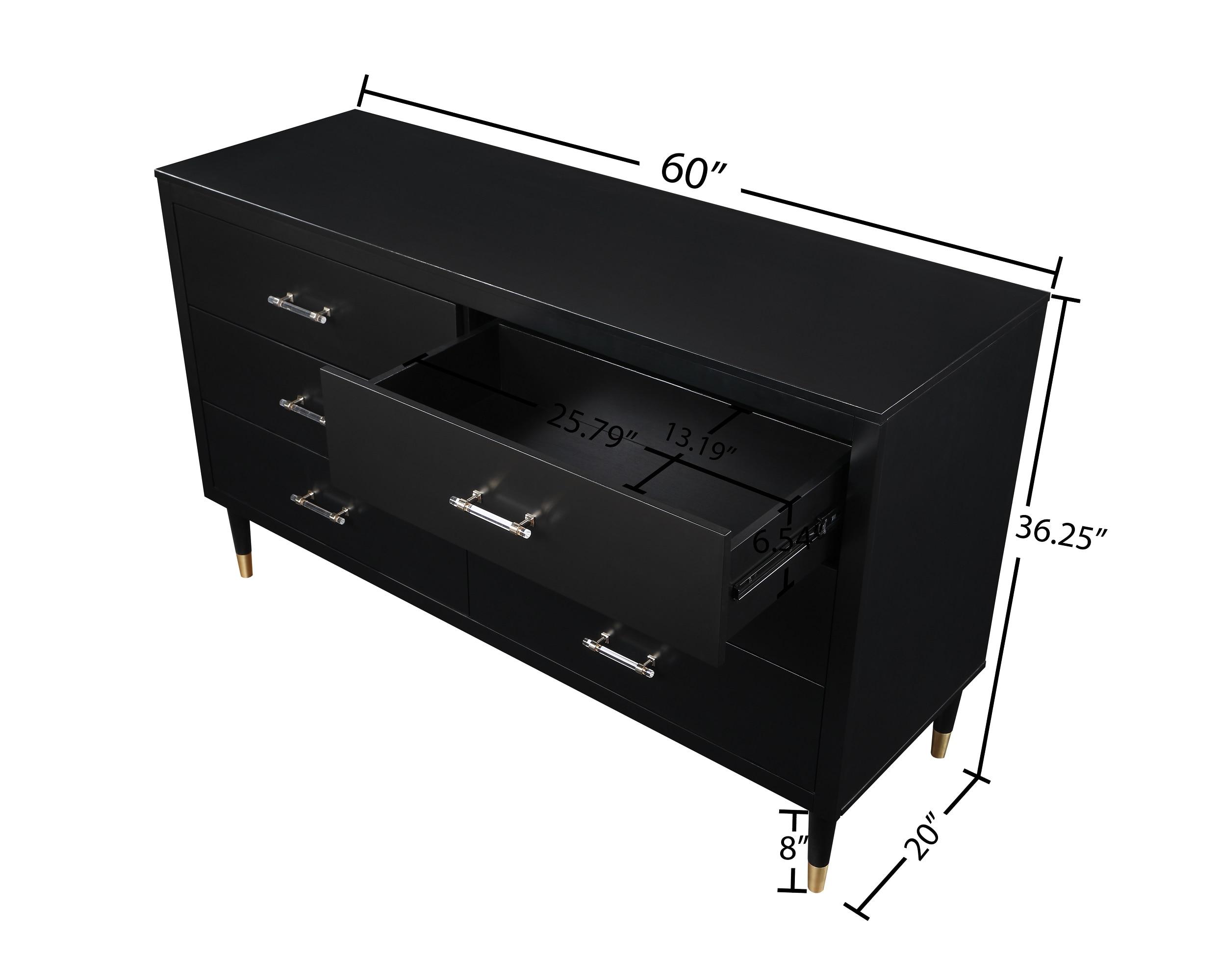 Manhattan Comfort Solid Wood 60'' W 6 - Drawer Dresser
