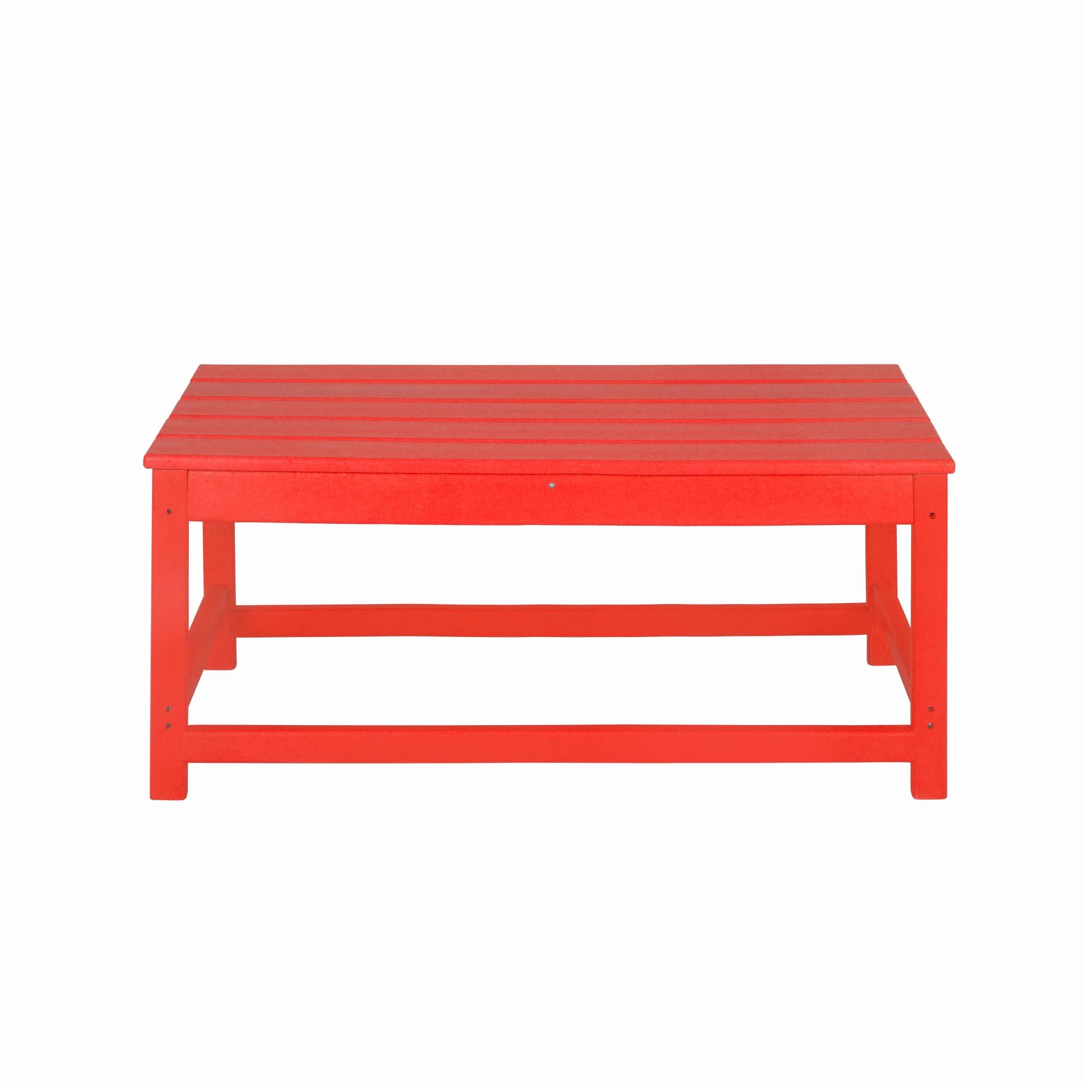 Polytrends  Laguna Hdpe All Weather Outdoor Patio Coffee And Side Tables (3-Piece Set) Red