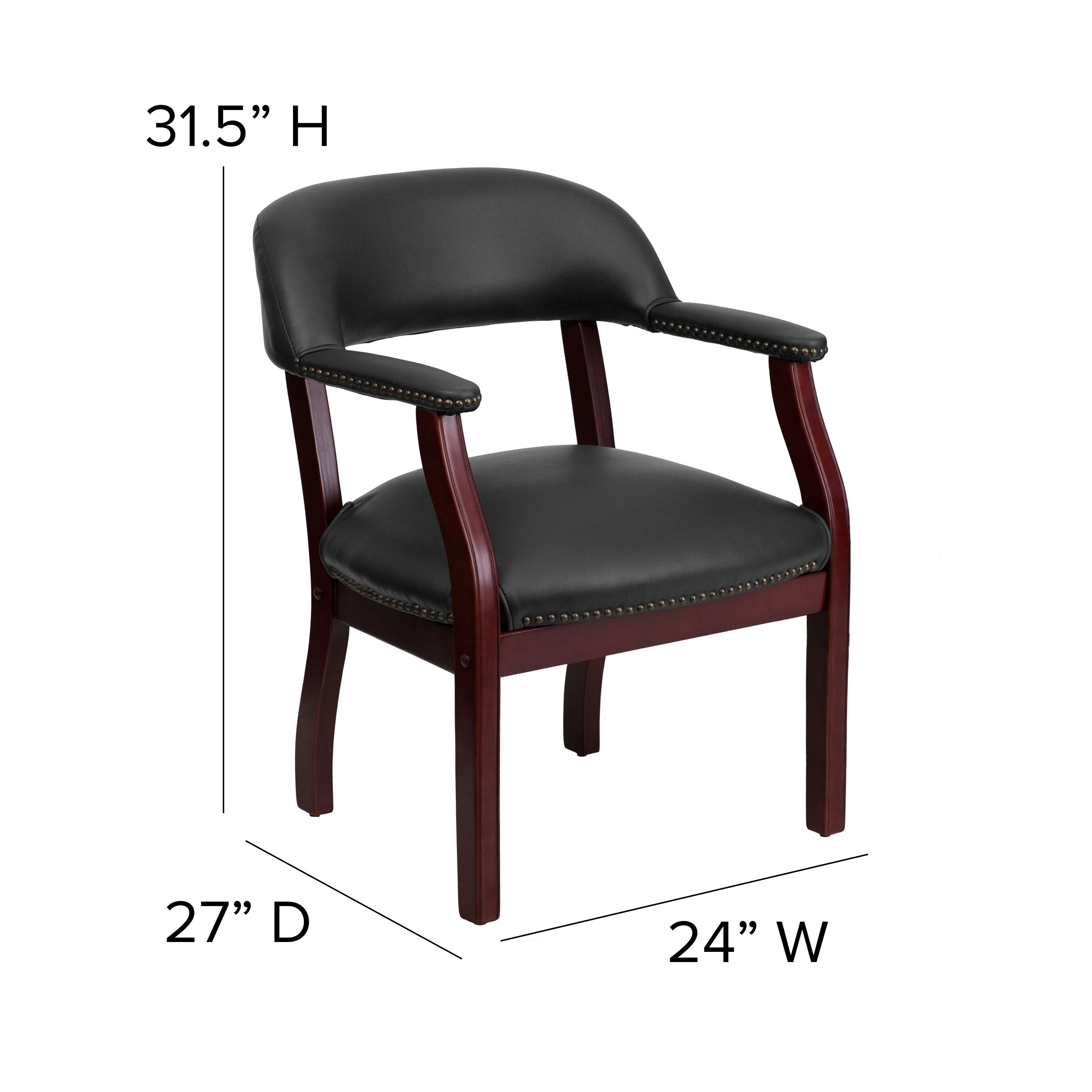 Flash Furniture Diamond Black Vinyl Luxurious Conference Chair with Accent Nail Trim