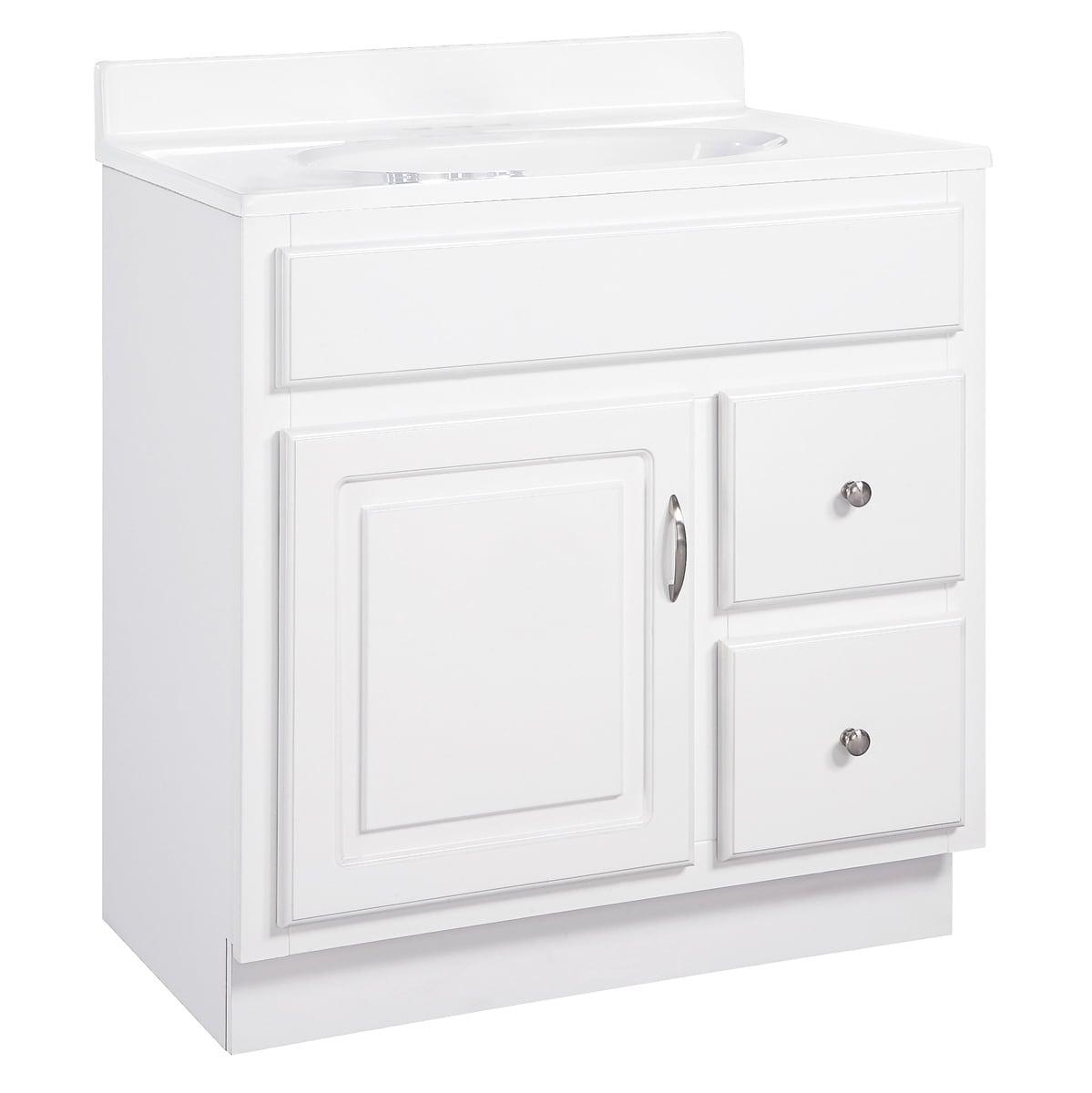 Design House Concord Bathroom Vanity Without Top in White, Unassembled, 30-inch