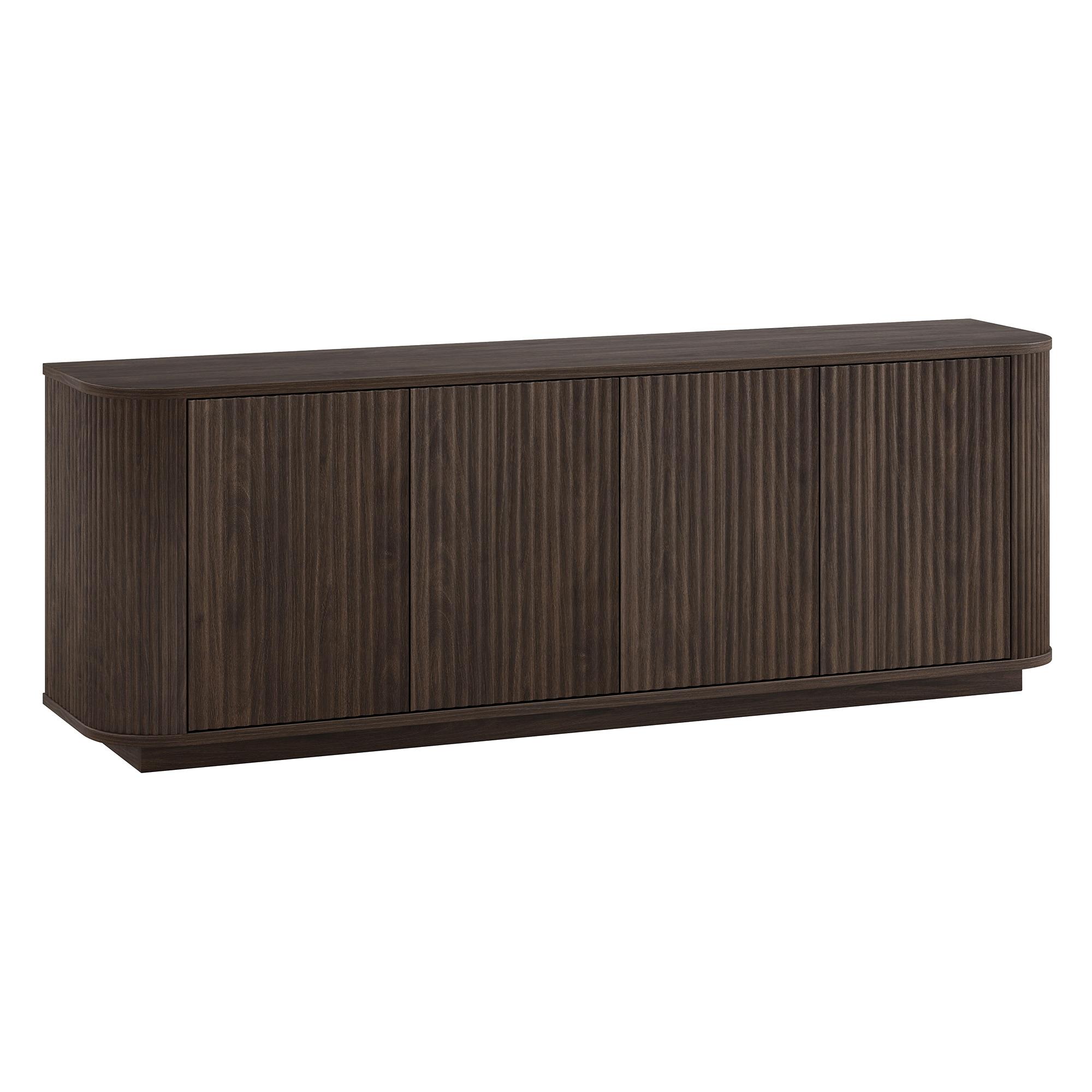 Evelyn&Zoe Canton Transitional TV Stand For TVs up to 75", Alder Brown