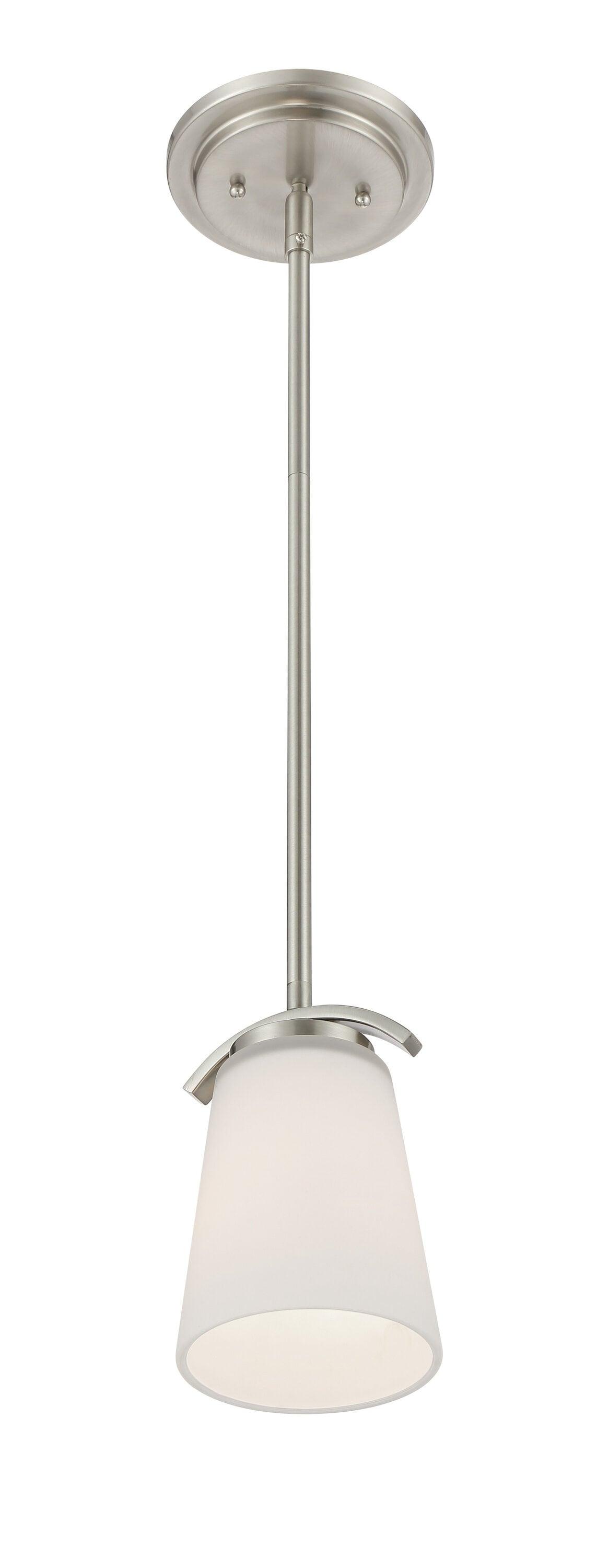 1 Light Mini Pendant In Transitional Style 7.5 Inches Tall By 4.75 Inches Wide-Brushed Nickel Finish Minka Lavery 4961-84