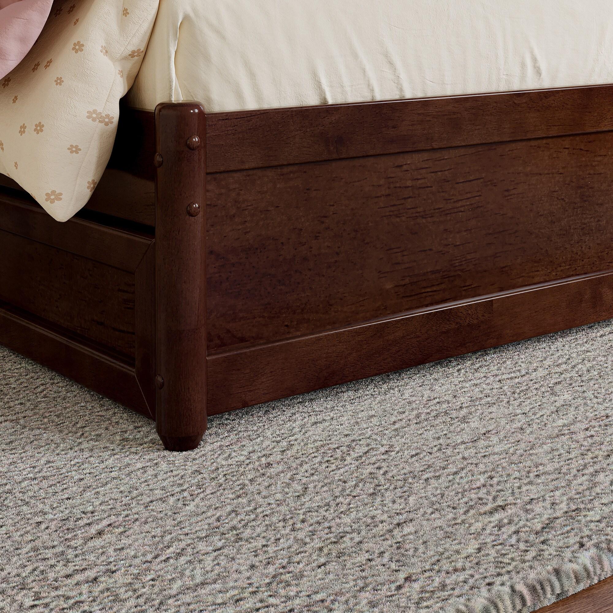 AFI Capri Full Solid Wood Platform Bed with Panel Footboard and Storage Drawers, Walnut