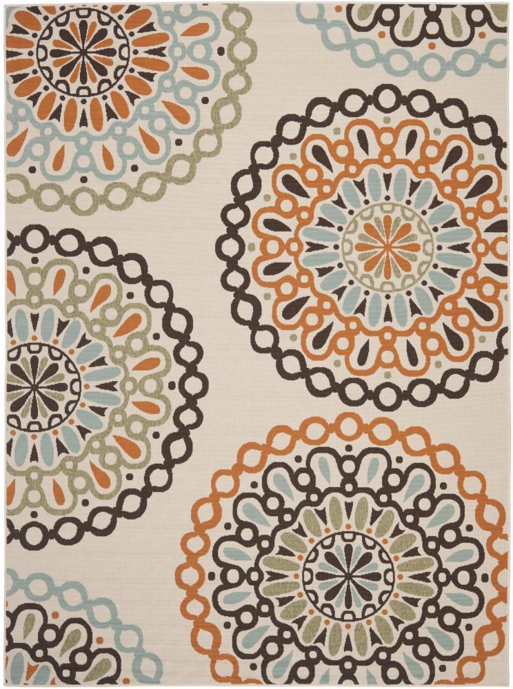 Veranda VER092 Power Loomed Indoor/Outdoor Area Rug - Cream/Terracotta - 8'x11' - Safavieh.