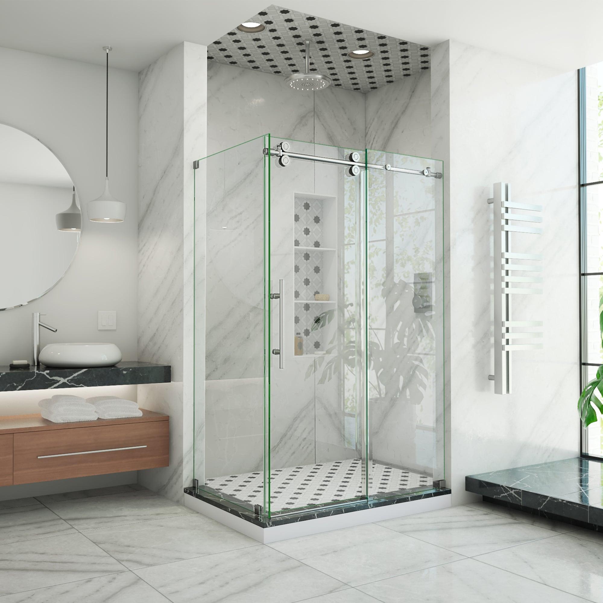 Enigma-XO 48.38" W x 32.5" D 76" H Frameless Rectangle Shower Enclosure