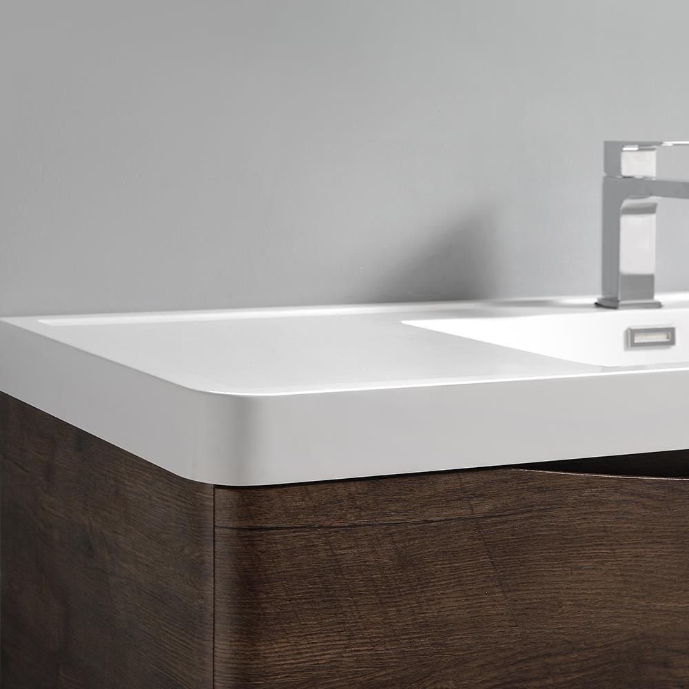 Tuscany 24" Wall Mount Modern Bathroom Vanity with Integrated Single Sink - Faucet Not Included