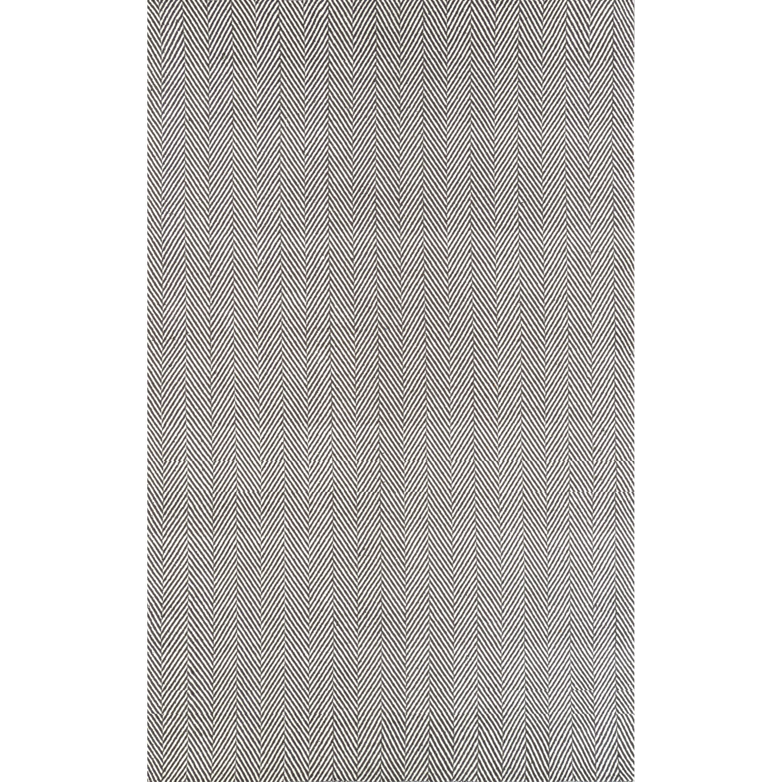 Gray and White Striped Cotton 6' x 9' Handmade Rug