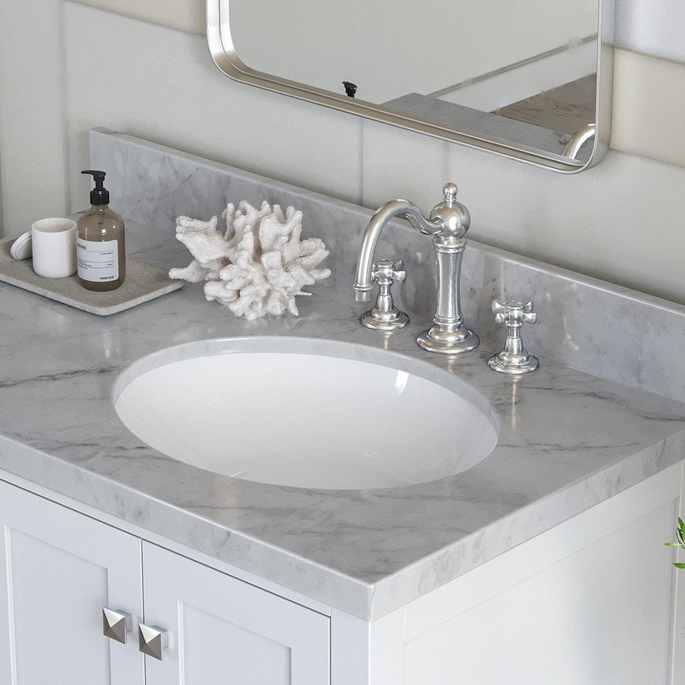 Ariel A037s-R-Bc Cambridge 36" Single Free Standing Wood Vanity Cabinet Only - White