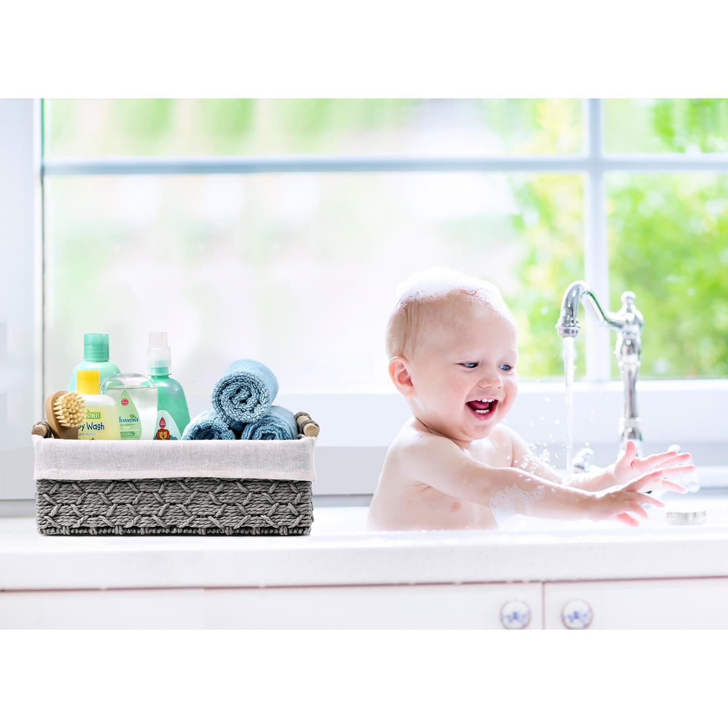 Sorbus Handmade Storage Paper Rope Baskets 2 Pack