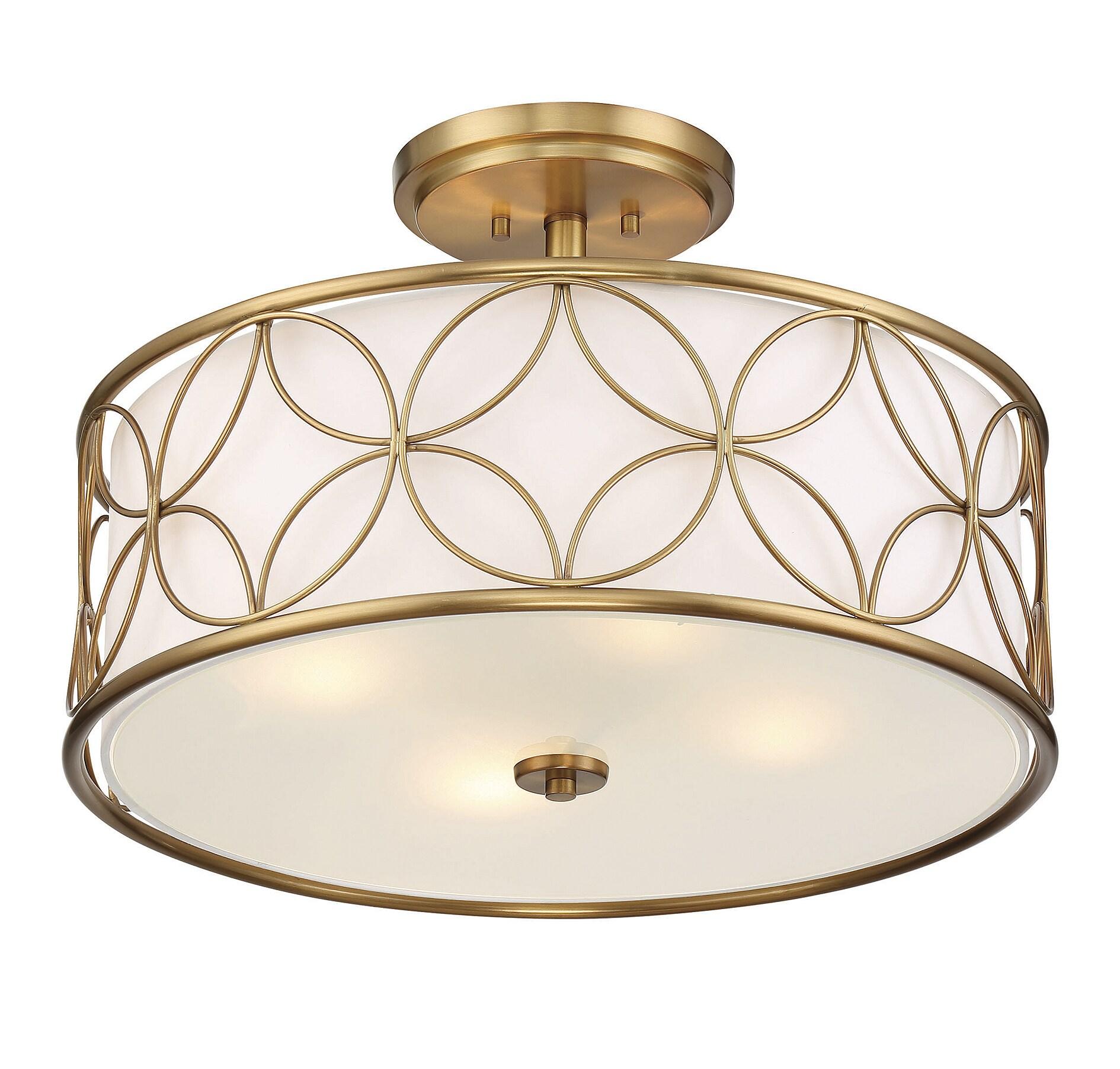 Savoy House Reid 4 - Light Semi-Flush Mount in  Warm Brass
